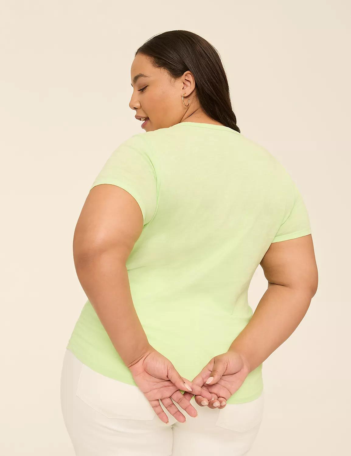 Short-Sleeve V-Neck Side-Ruched Tee Product Image