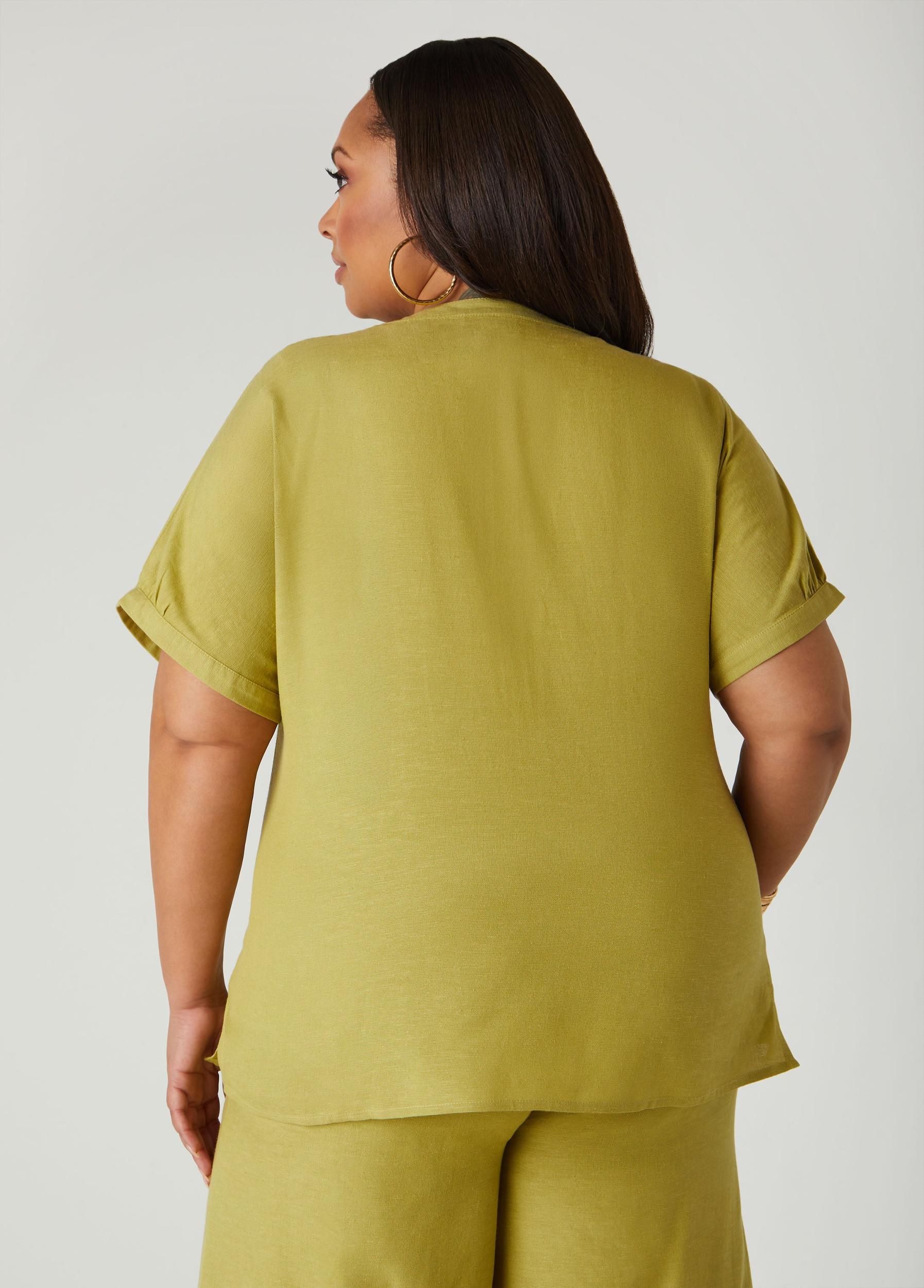 Plus Size Button Front Tunic Ashley Stewart Product Image