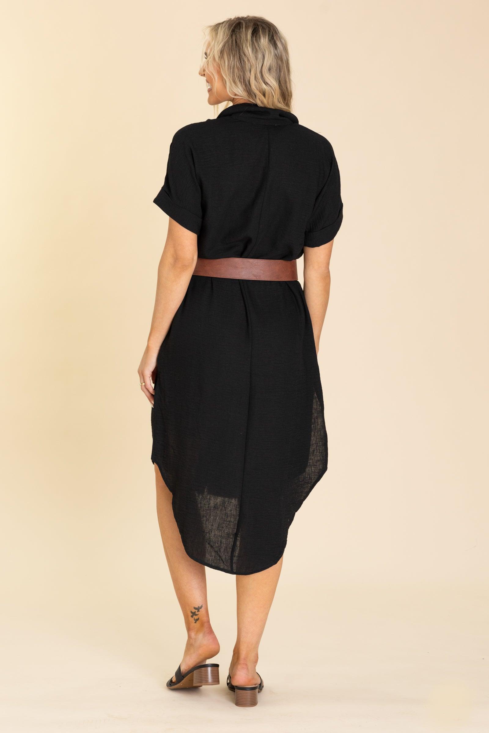 Casual Buttoned Up Short Sleeve Midi Dress Product Image