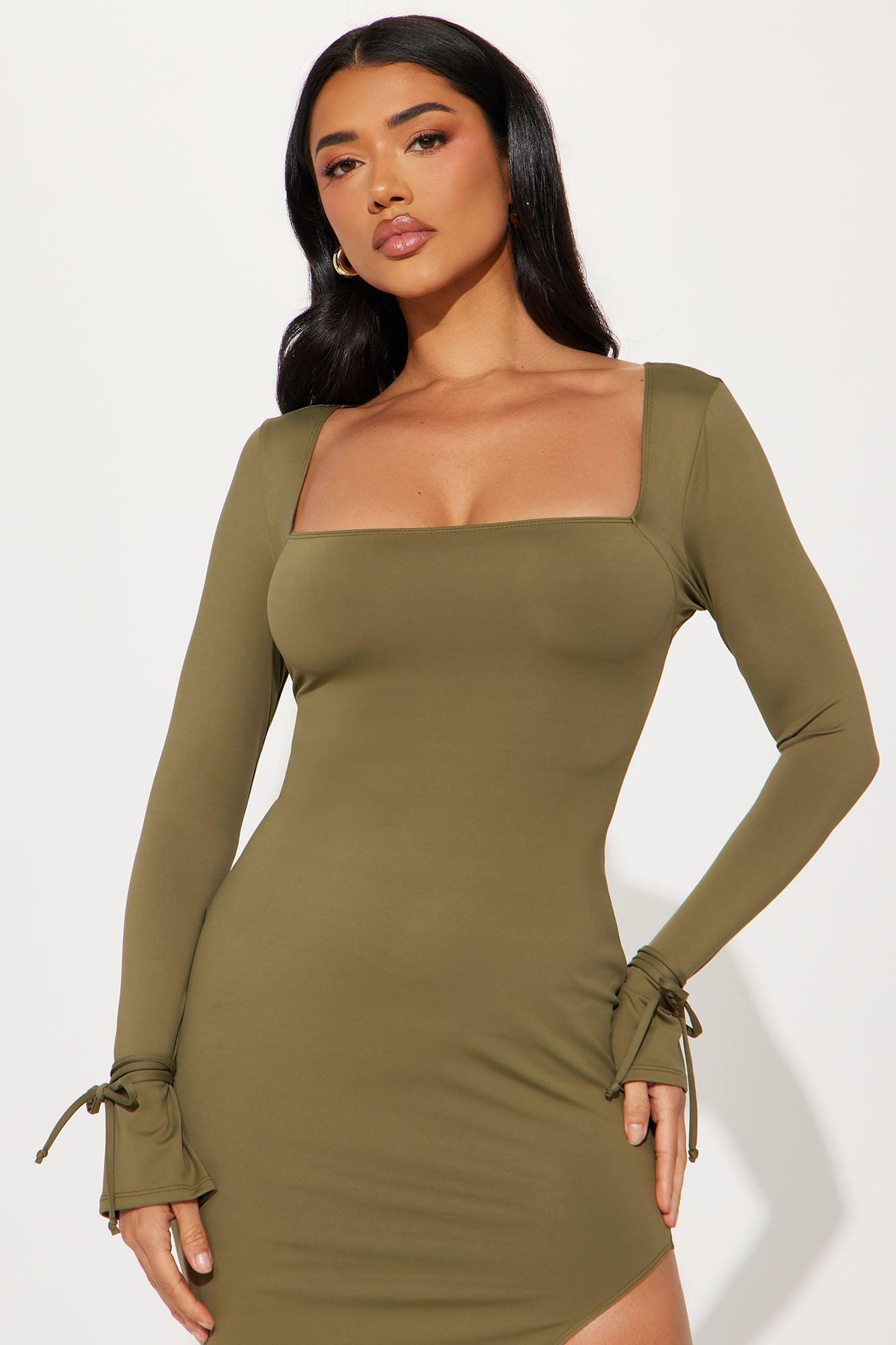 Sophisticated Touch Sculpt Midi Dress - Hunter Product Image