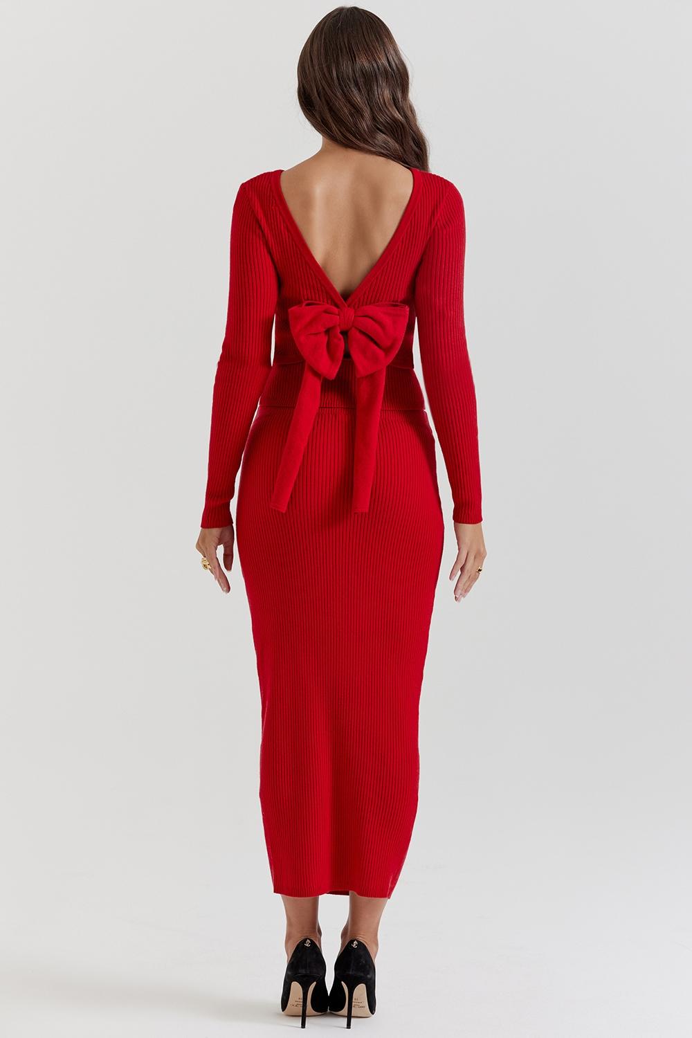 Lourdes  scarlet cashmere blend maxi skirt - sale Product Image