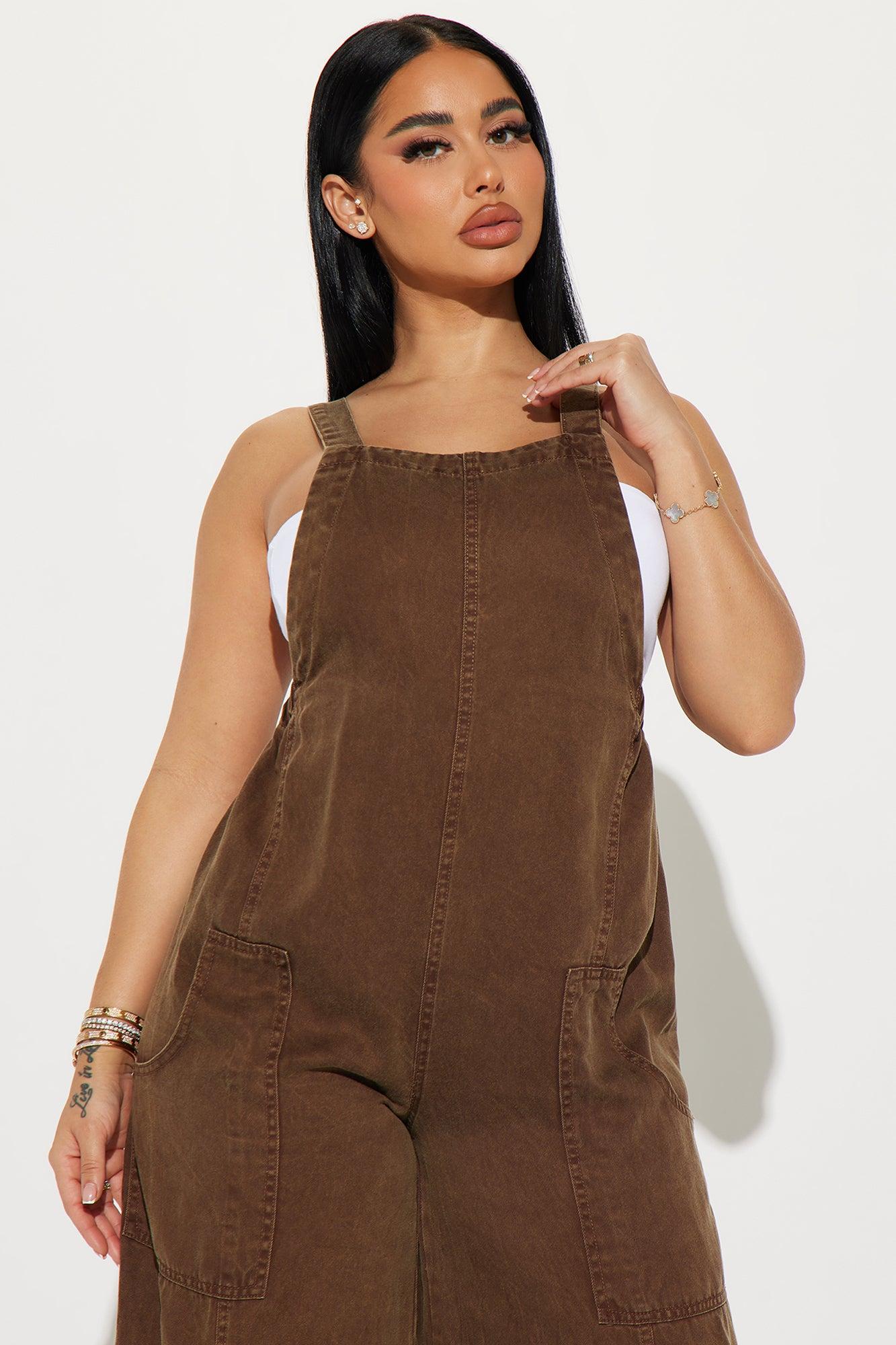 Katarina Washed Jumpsuit - Brown Product Image