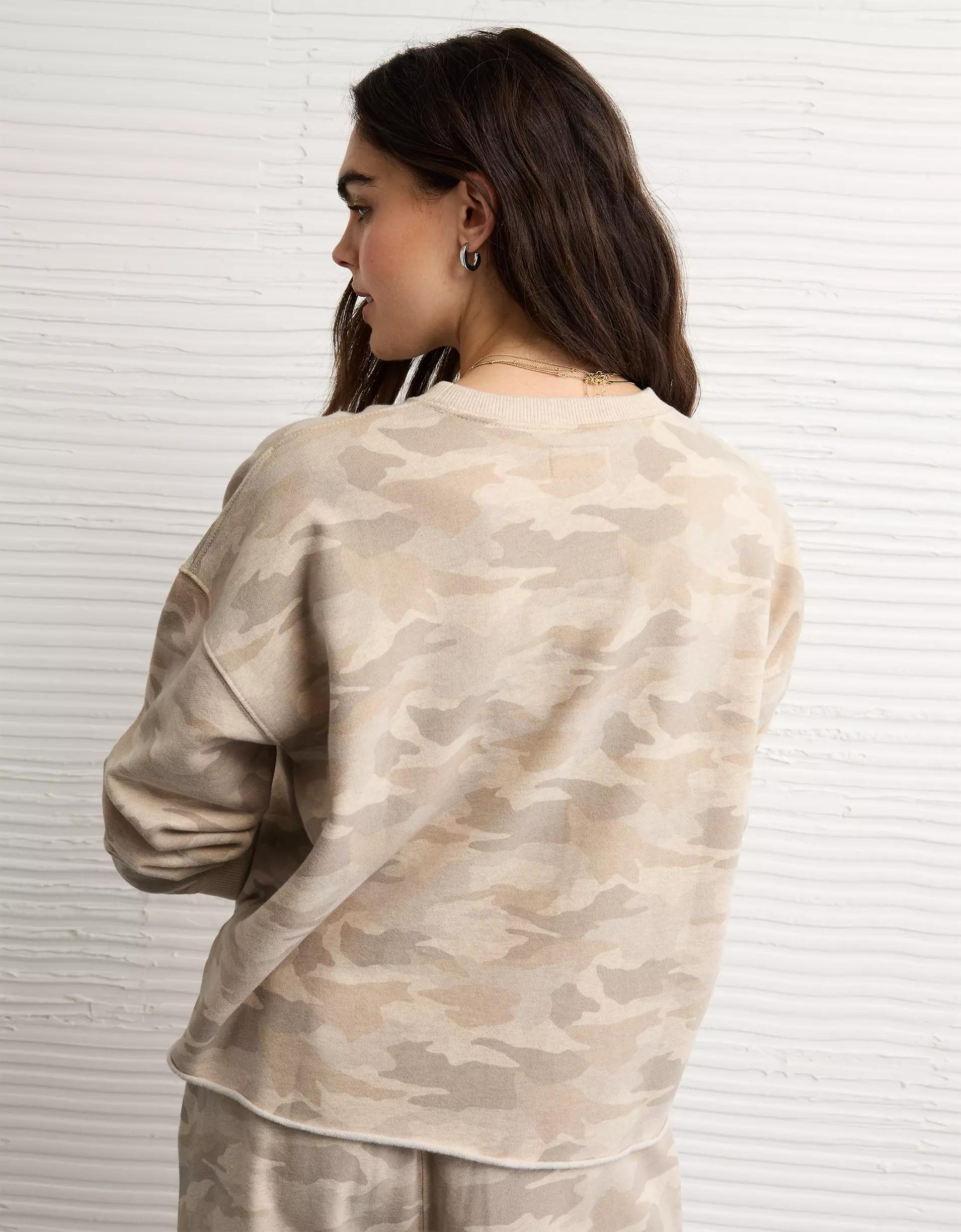 AE Everyday Luxe Cropped Cut-Off Sweatshirt Product Image