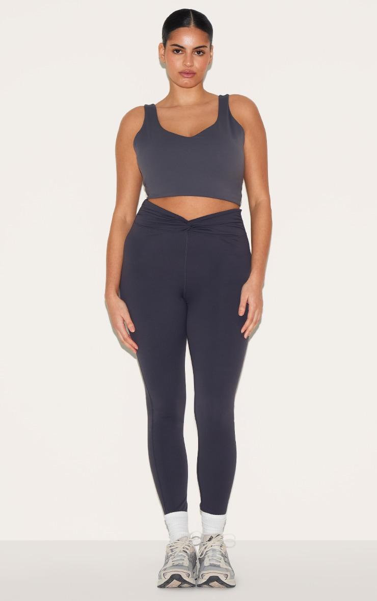 Charcoal Sculpt Twist Front Gym Leggings Product Image