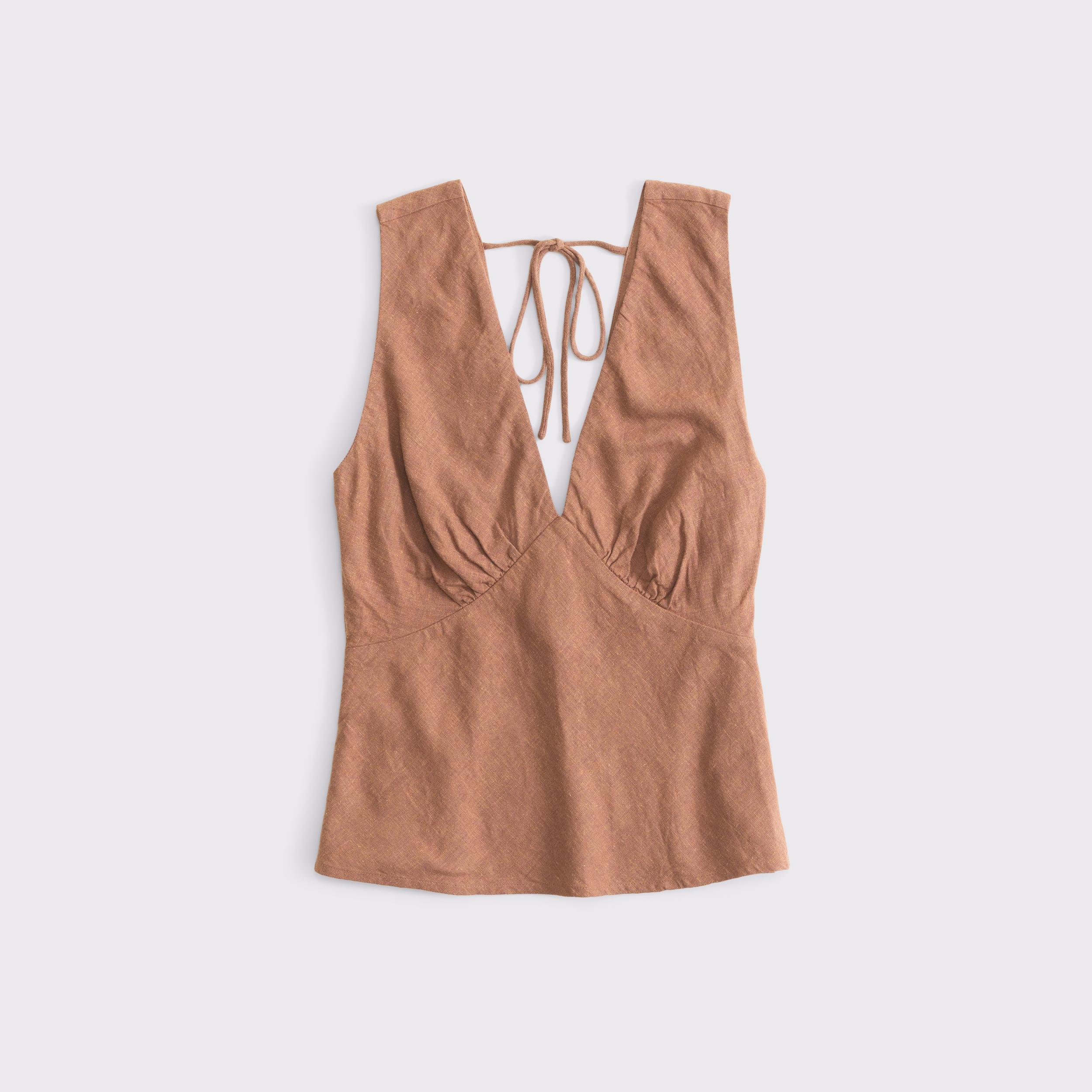  Linen-Blend Tie-Back Set Top Product Image