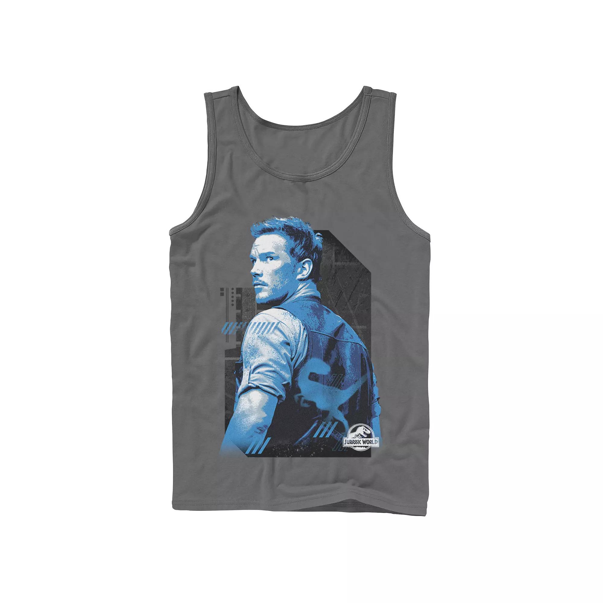 Men's Jurassic World Owen Blue Tone Portrait Tank Top,  Product Image