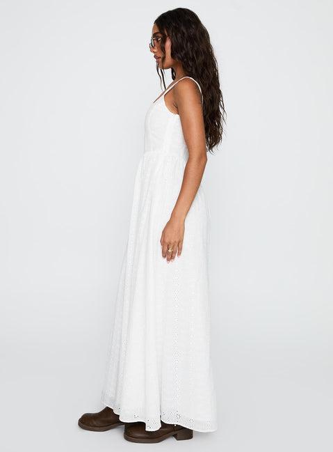 Cartmel Broderie Maxi Dress White Product Image