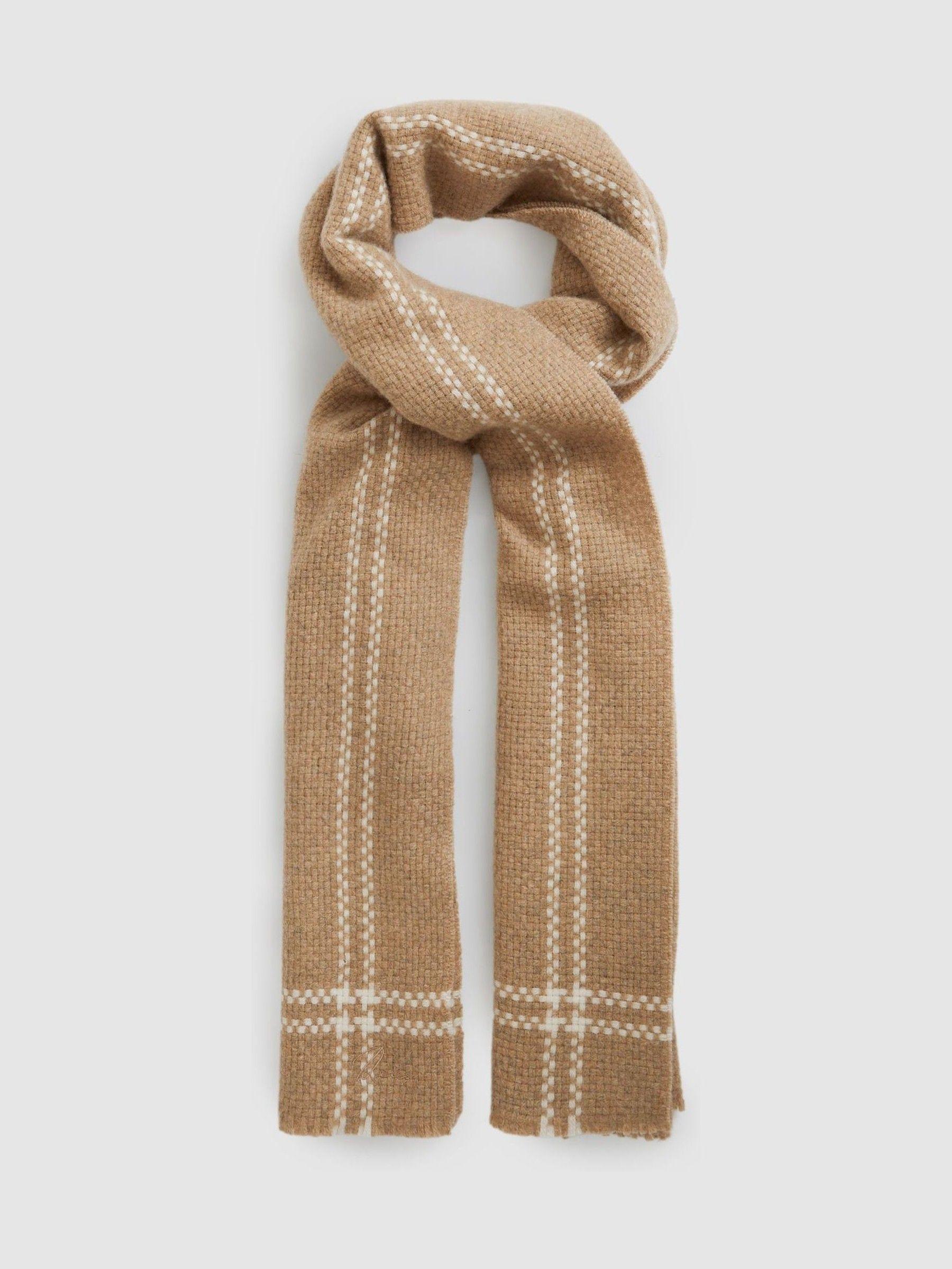 Wool-Cashmere Fringed Scarf in Camel Product Image