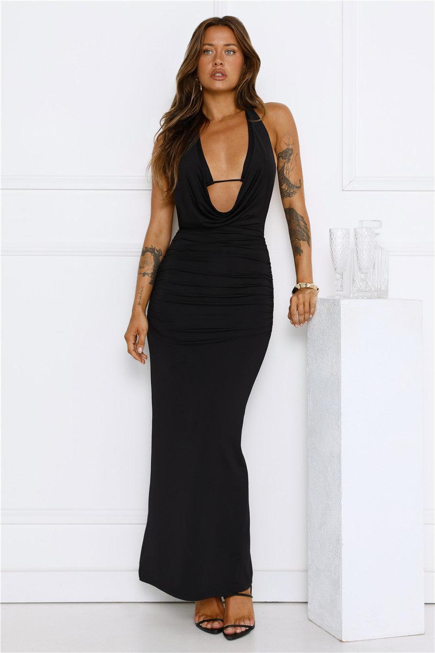 Midnight District Maxi Dress Black Product Image
