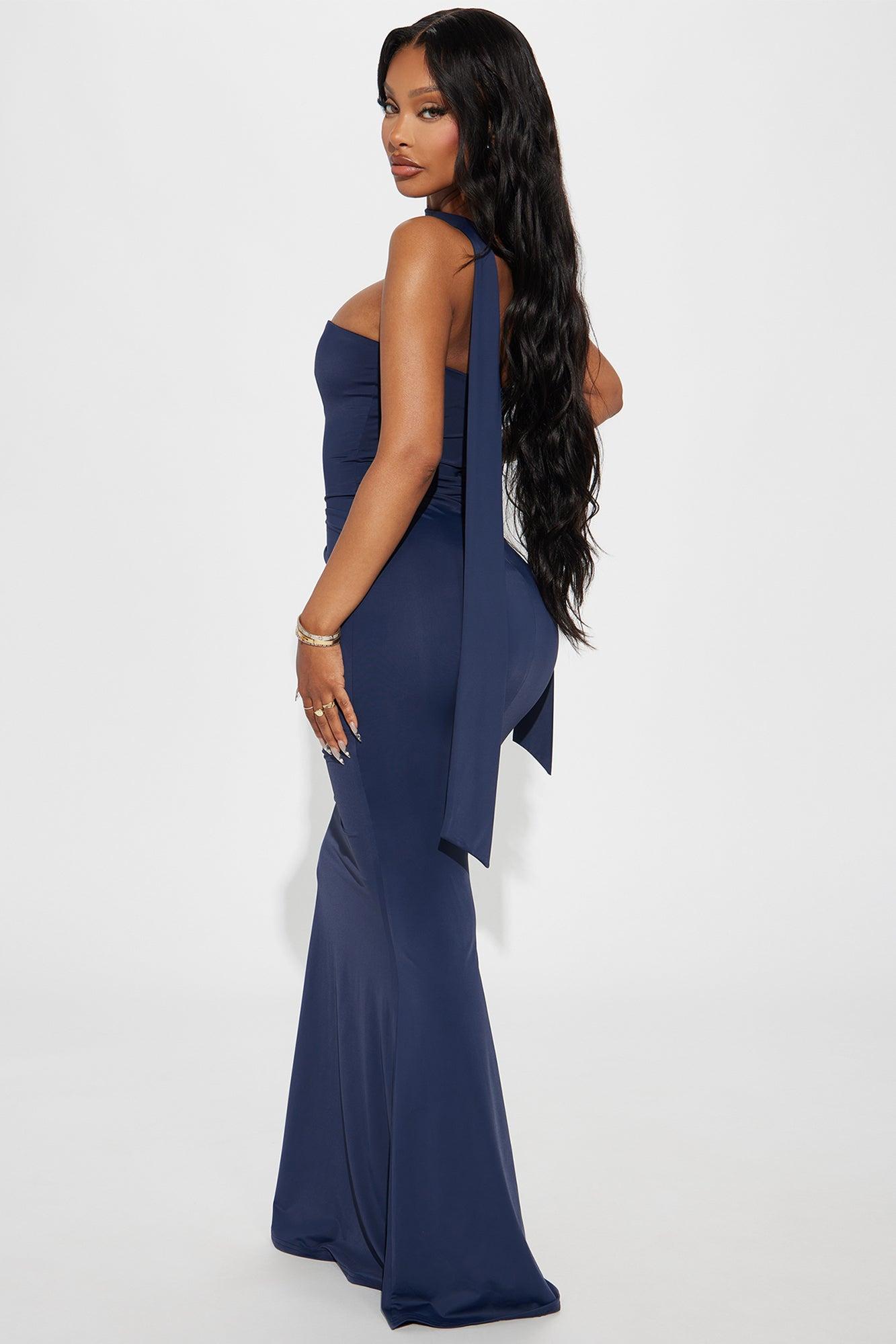 Diana Strapless Maxi Dress - Navy Product Image