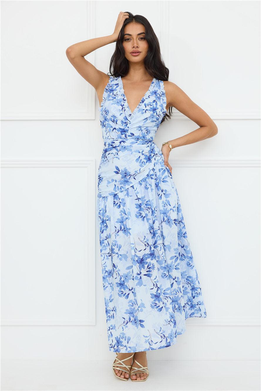 Deep Dive Maxi Dress Blue Product Image