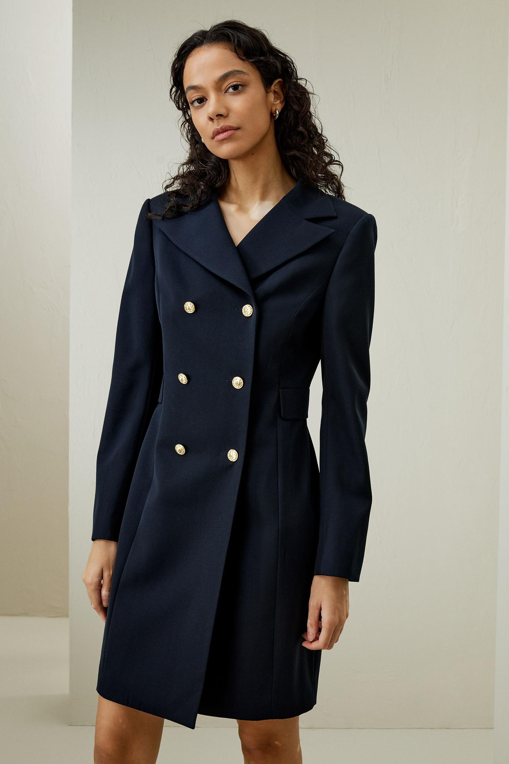 Tailored Double-Breasted Dress Coat Product Image