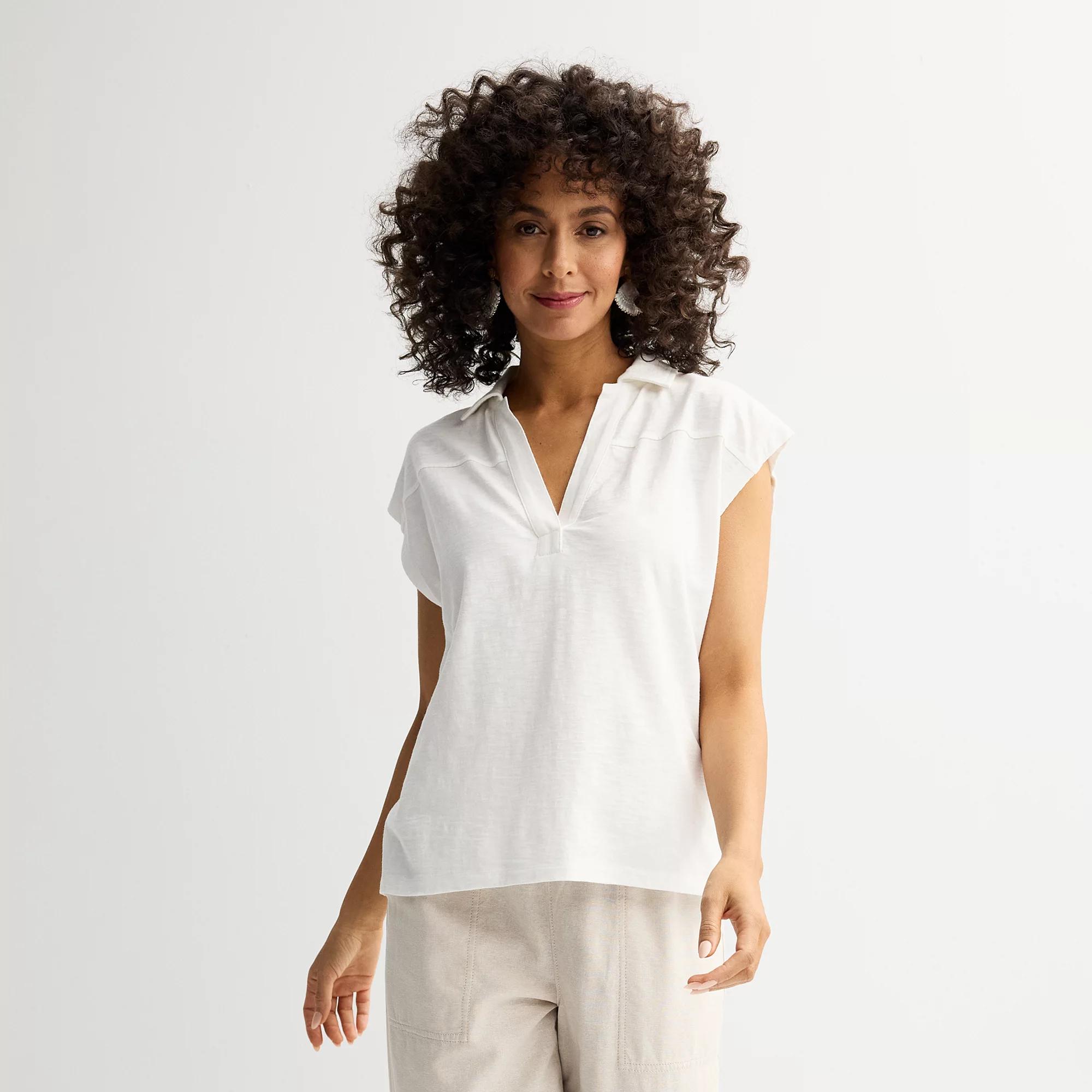 Women's Sonoma Goods For Life® Knit Utility Shirt, Size: XXL, Vital White Product Image