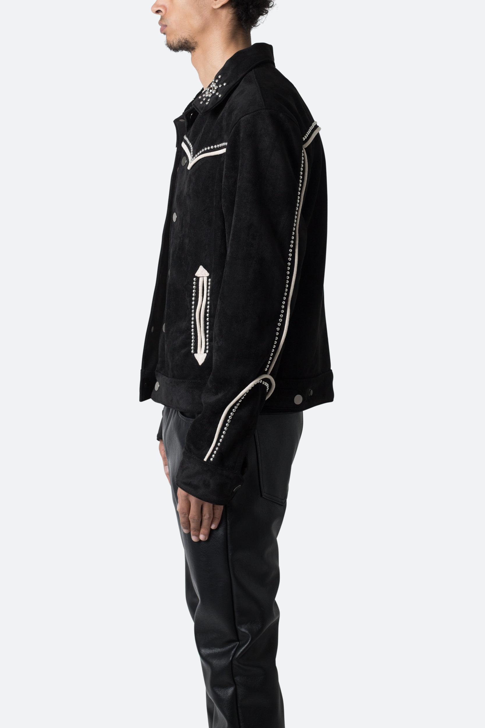 Suede Collared Jacket - Black Product Image