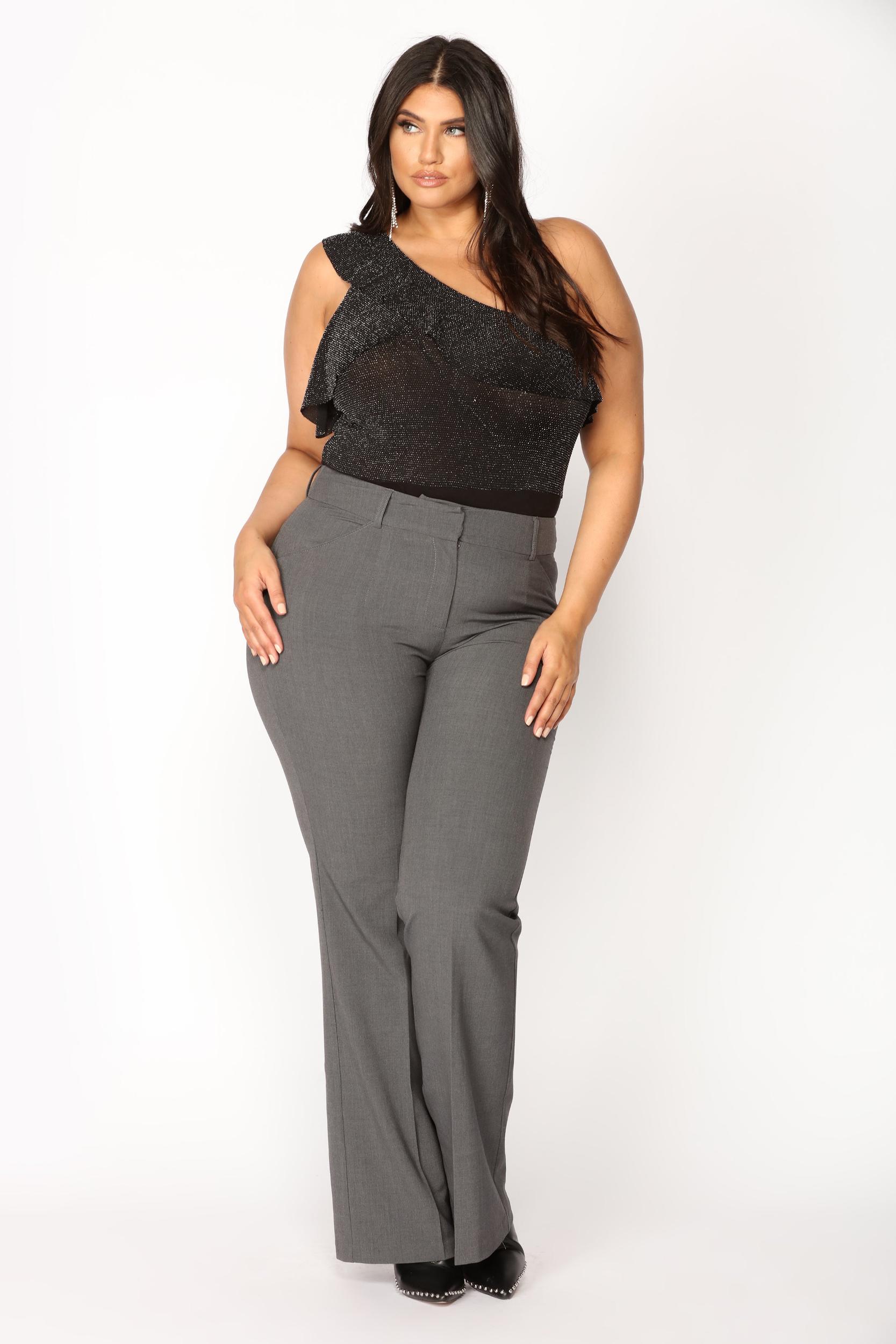 Tasha Dressy High Rise Pants - Charcoal Product Image