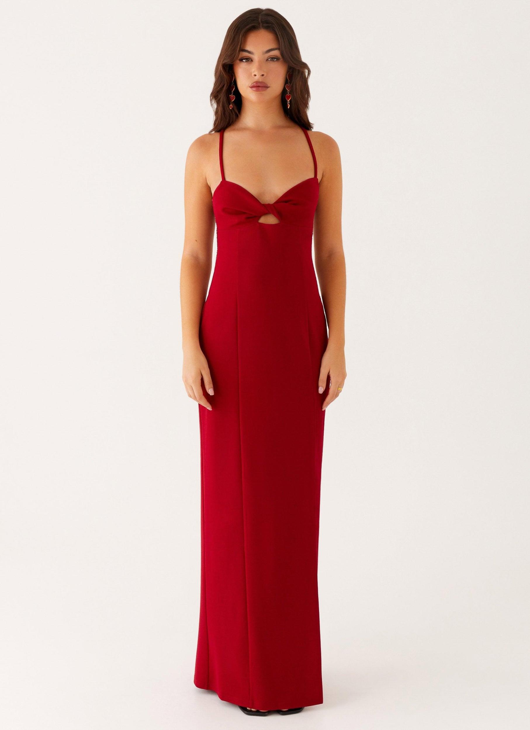 Heartbreaker Maxi Dress - Deep Red Product Image