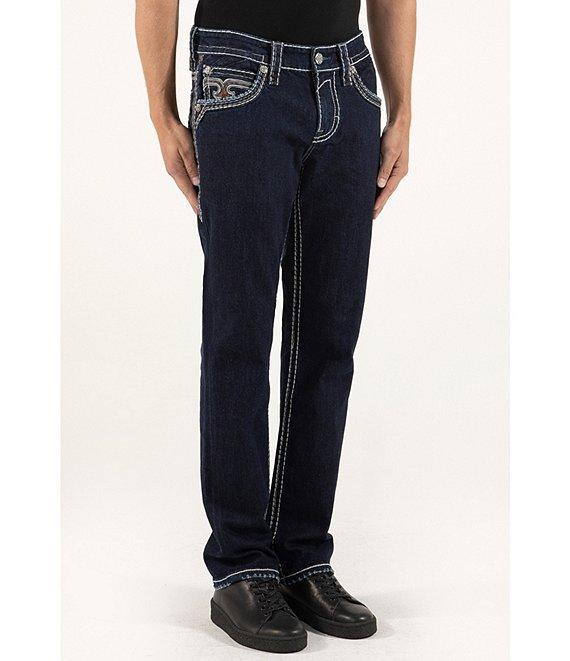 Rock Revival Isaiah Straight Leg Fleur De Lis Pocket Jeans Product Image