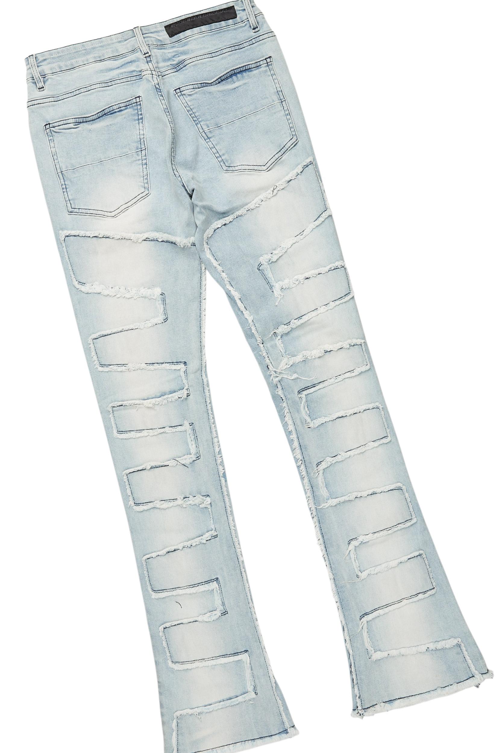 Oriel White/Black T-Shirt/Stacked Flare Jean Set Male Product Image