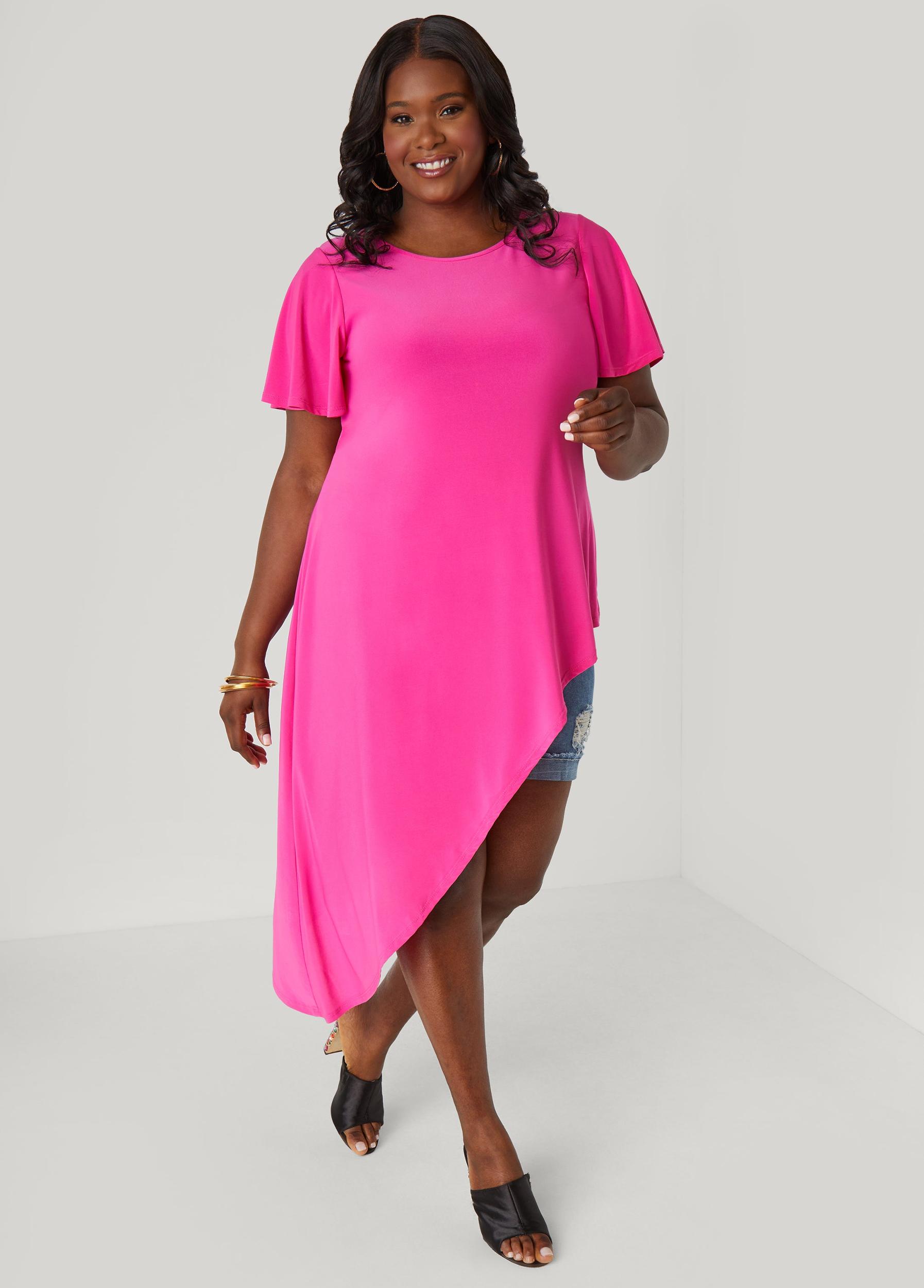 Asymmetric Stretch Knit Top Product Image