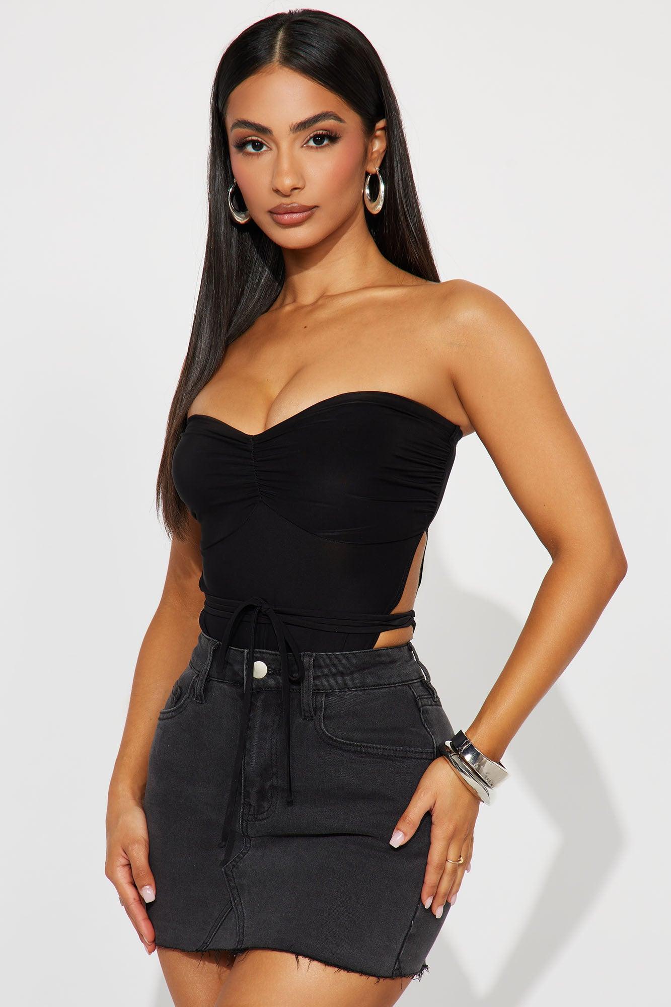 Cut Ties Strapless Bodysuit - Black Female Product Image