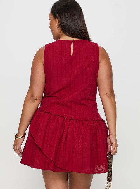 Cosie Mini Dress Red Curve Product Image