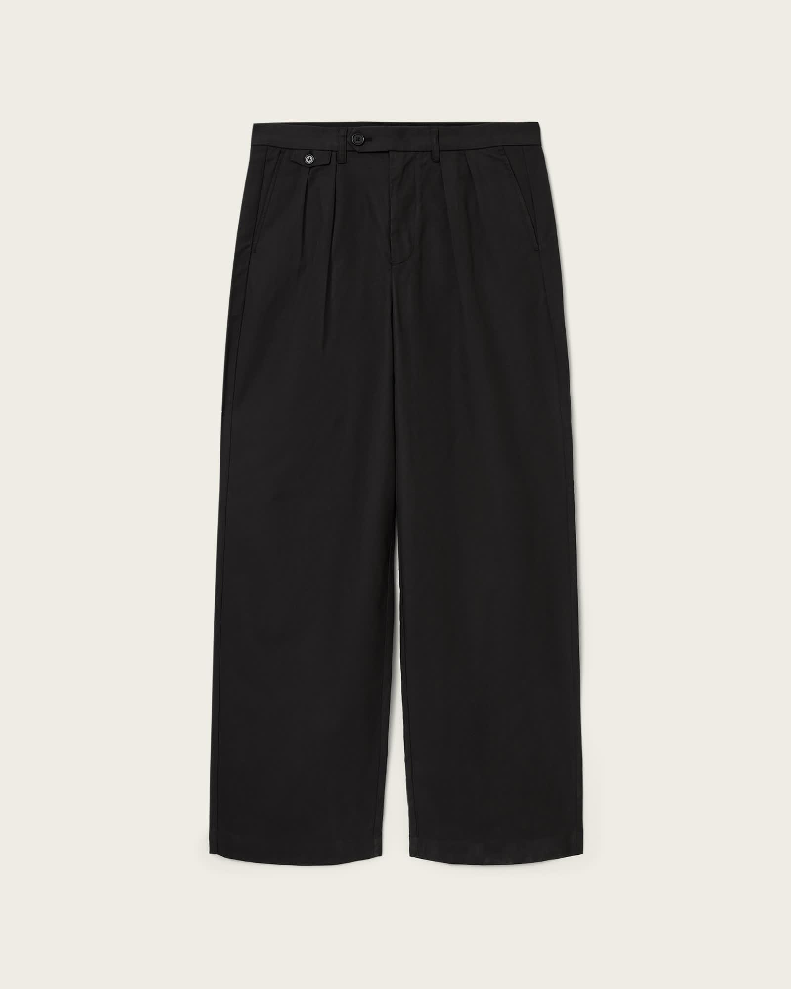 Conway Wide Leg Pleated Pants Black | ALLSAINTS US Product Image
