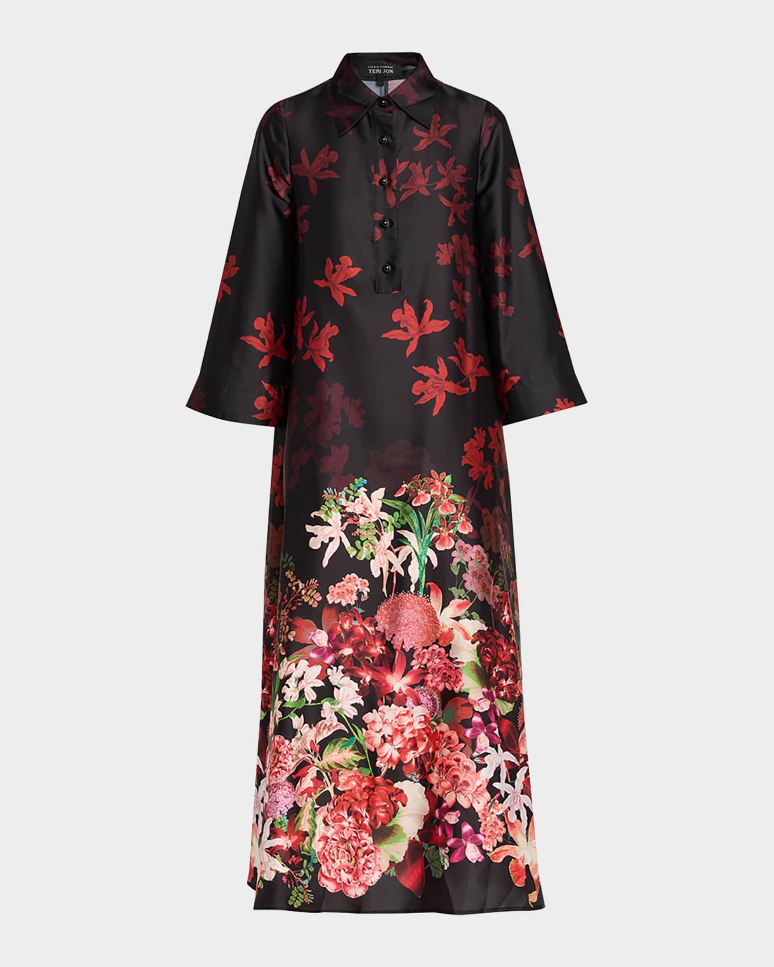 Floral Buttoned Twill Shirtdress Product Image