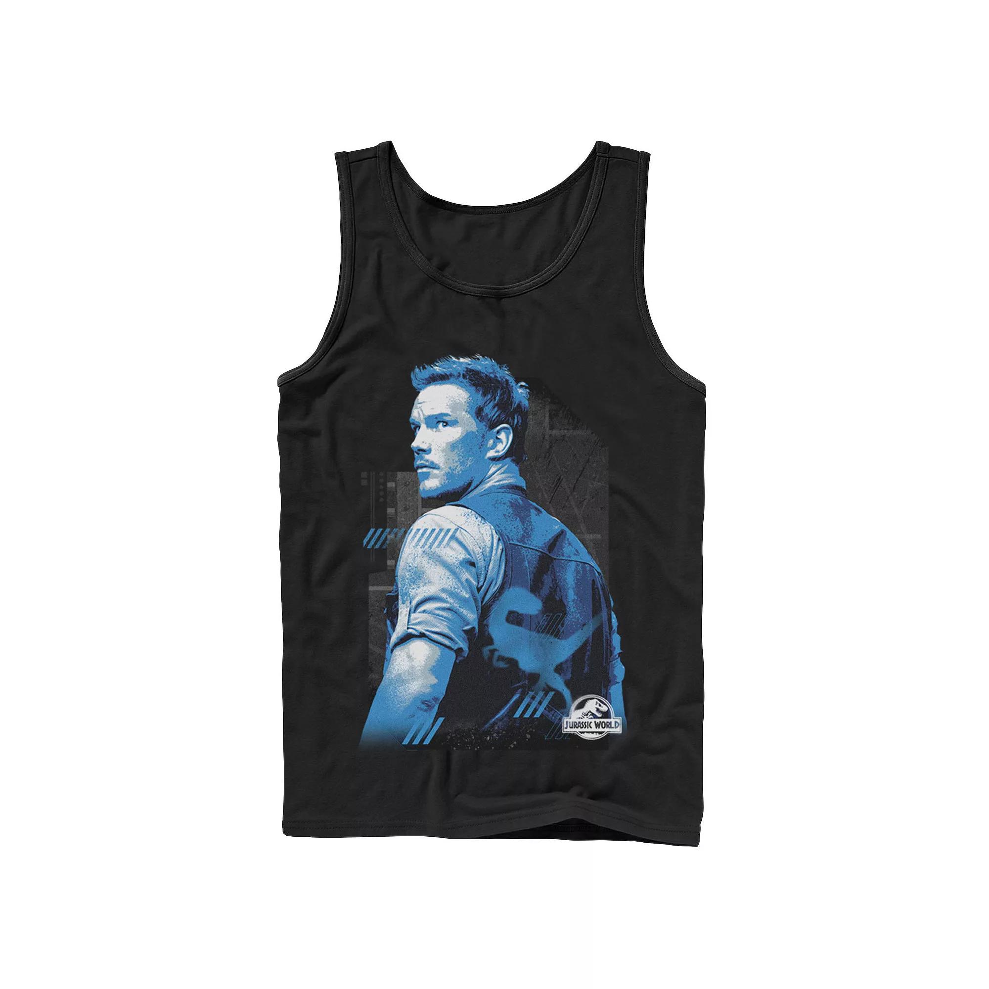 Men's Jurassic World Owen Blue Tone Portrait Tank Top,  Product Image