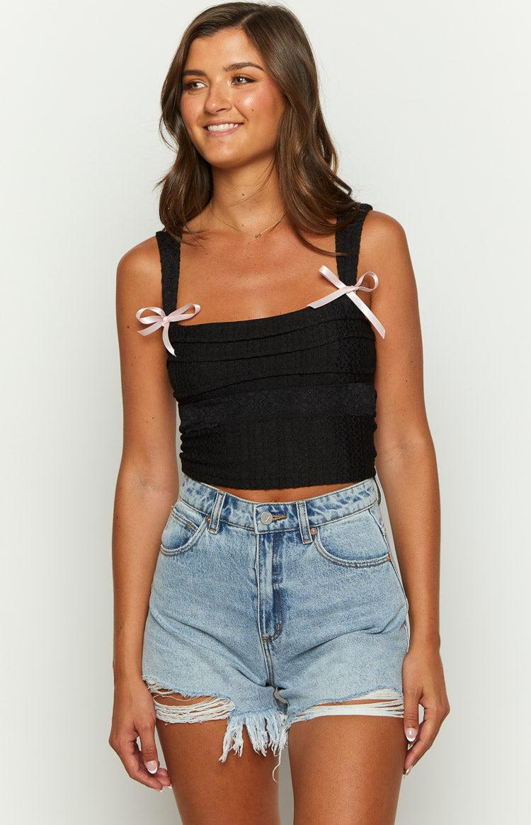 Vida Black Bow Top Girls Product Image