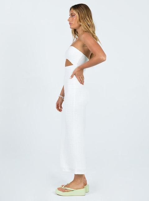 Talena Strapless Midi Dress White Product Image