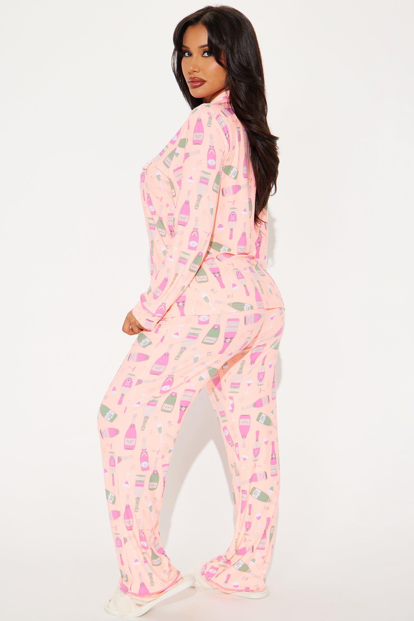 Champagne Party PJ Pant Set - Pink/combo Product Image