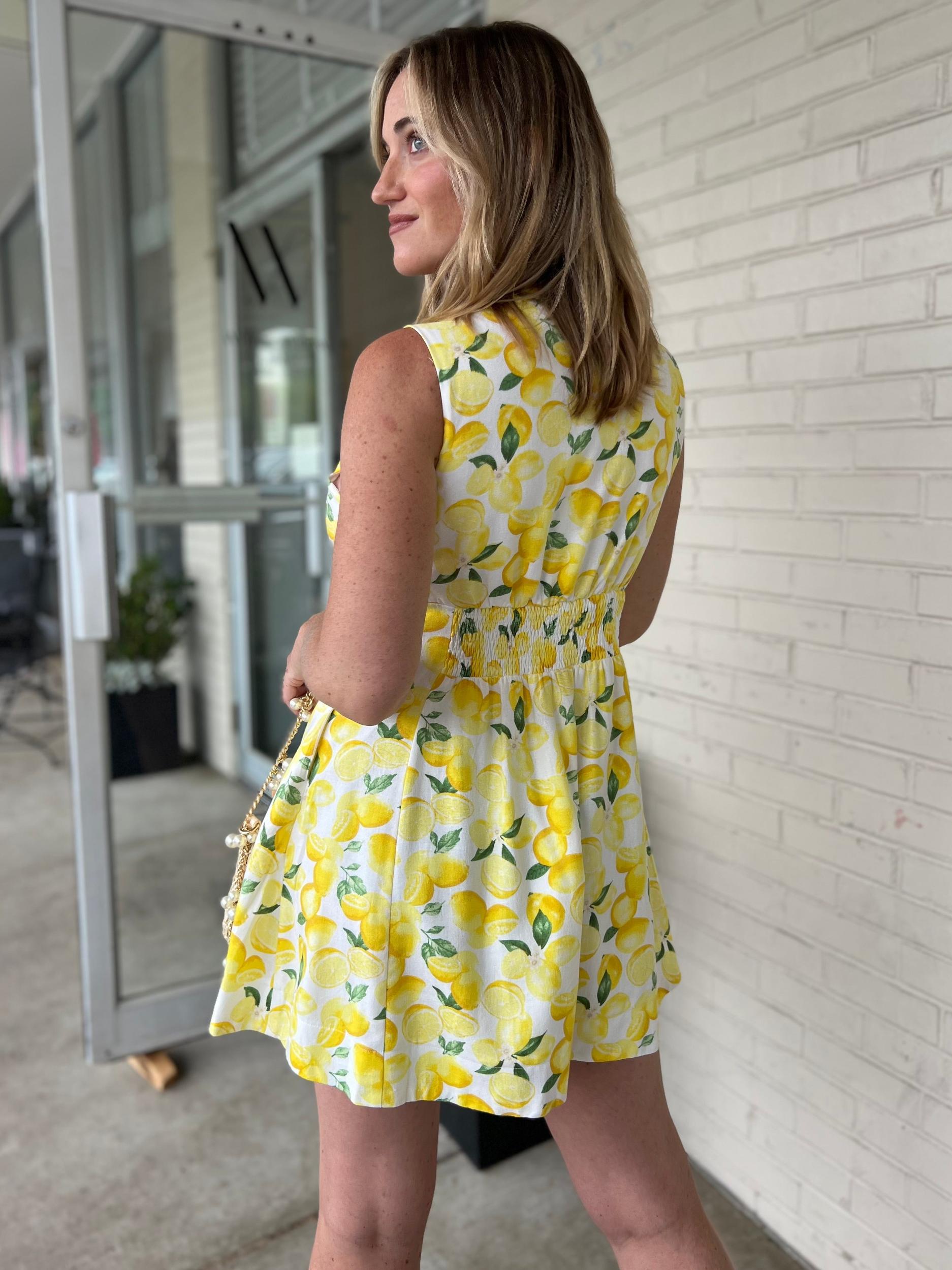 Bella Lemon Mini Dress Product Image
