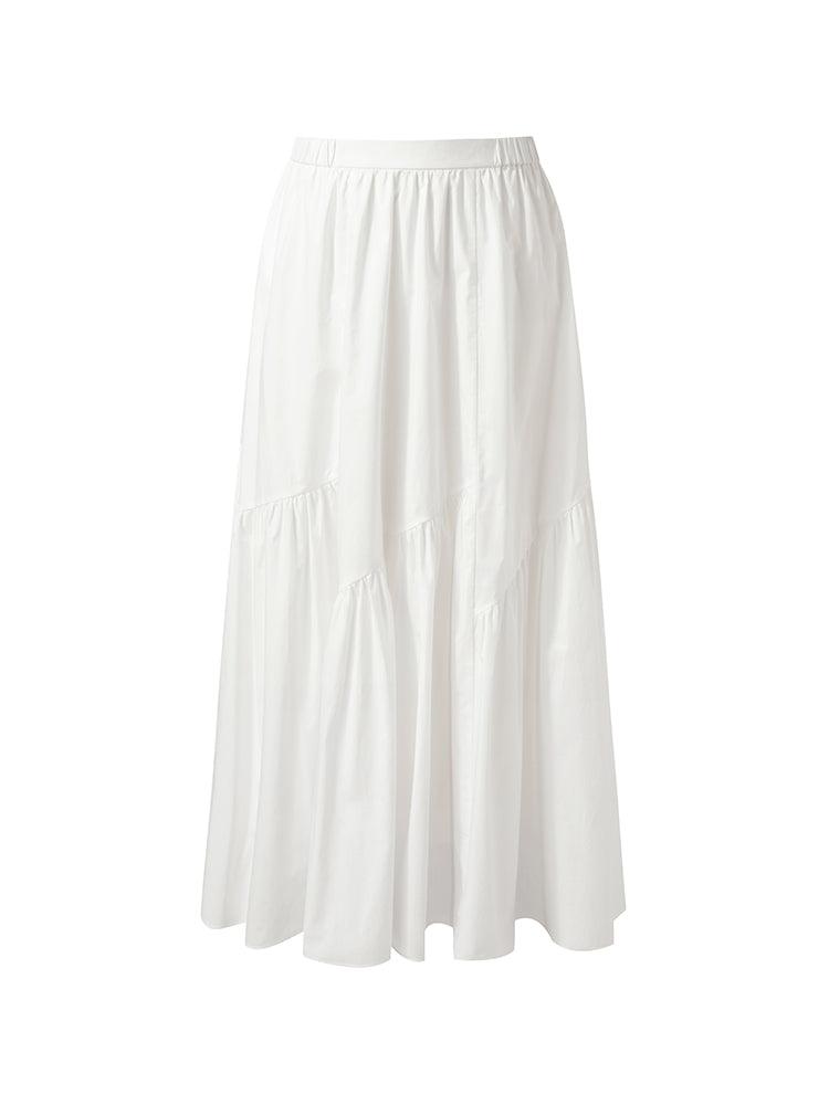 100% Cotton A-Line Elastic Waist Women Skirt Product Image