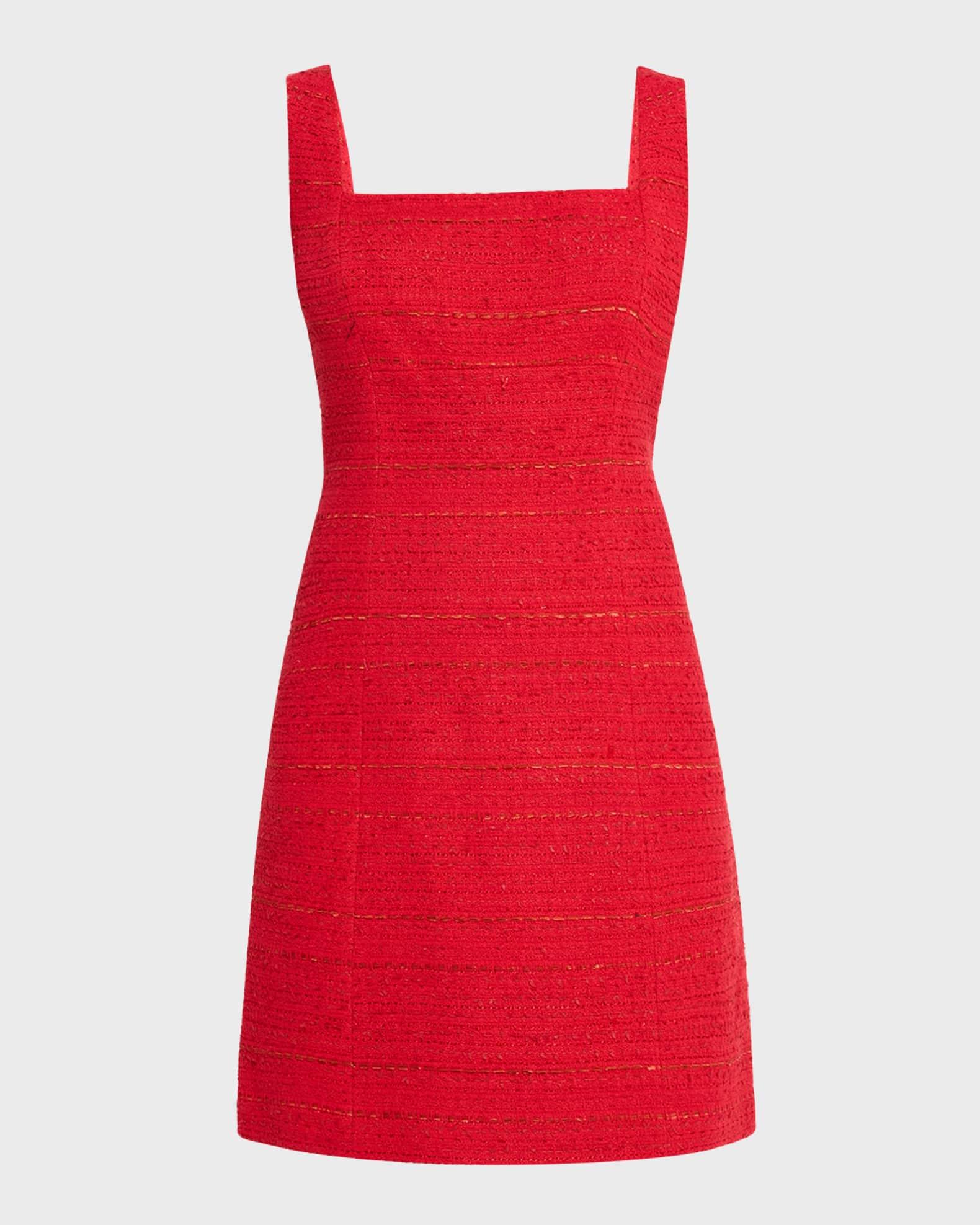 Rue Square-Neck Tweed Mini Dress Product Image
