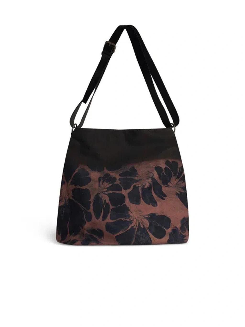 DRIES VAN NOTEN Mens Rust Floral-print Cotton Shoulder Bag Product Image