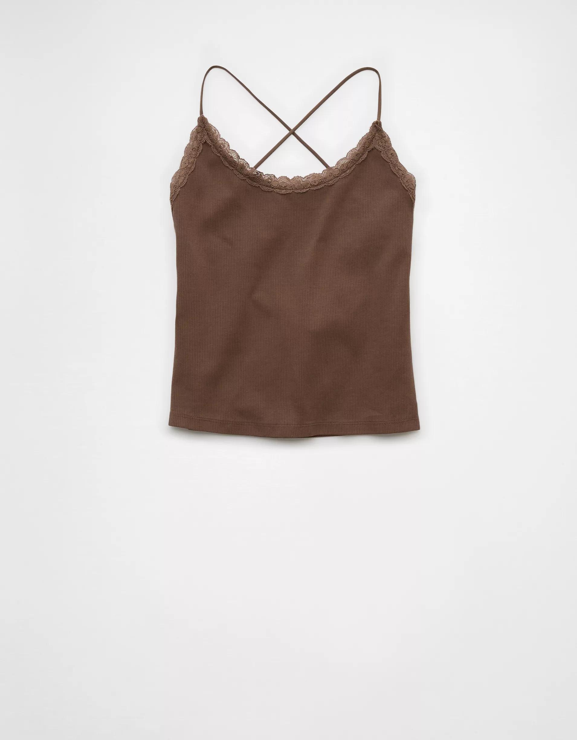 AE Strappy Go Lucky Cropped Lace Tank Top Product Image