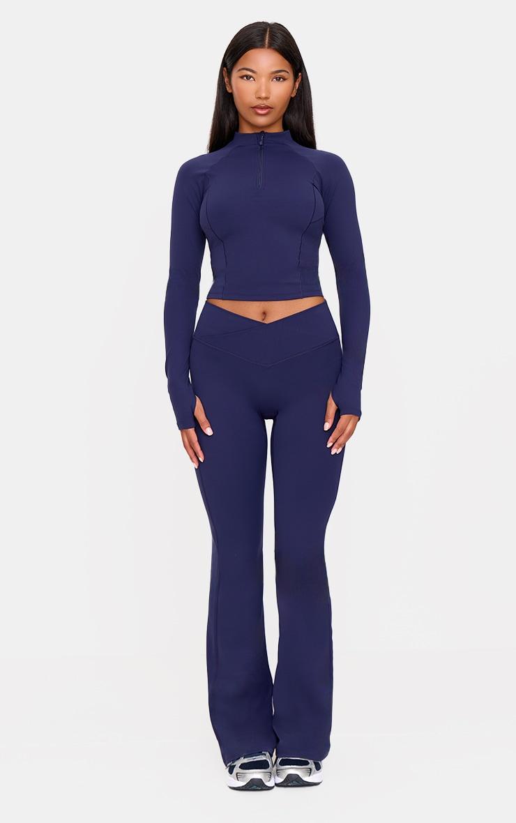 Navy Sculpt Quarter Zip Gym Top Product Image