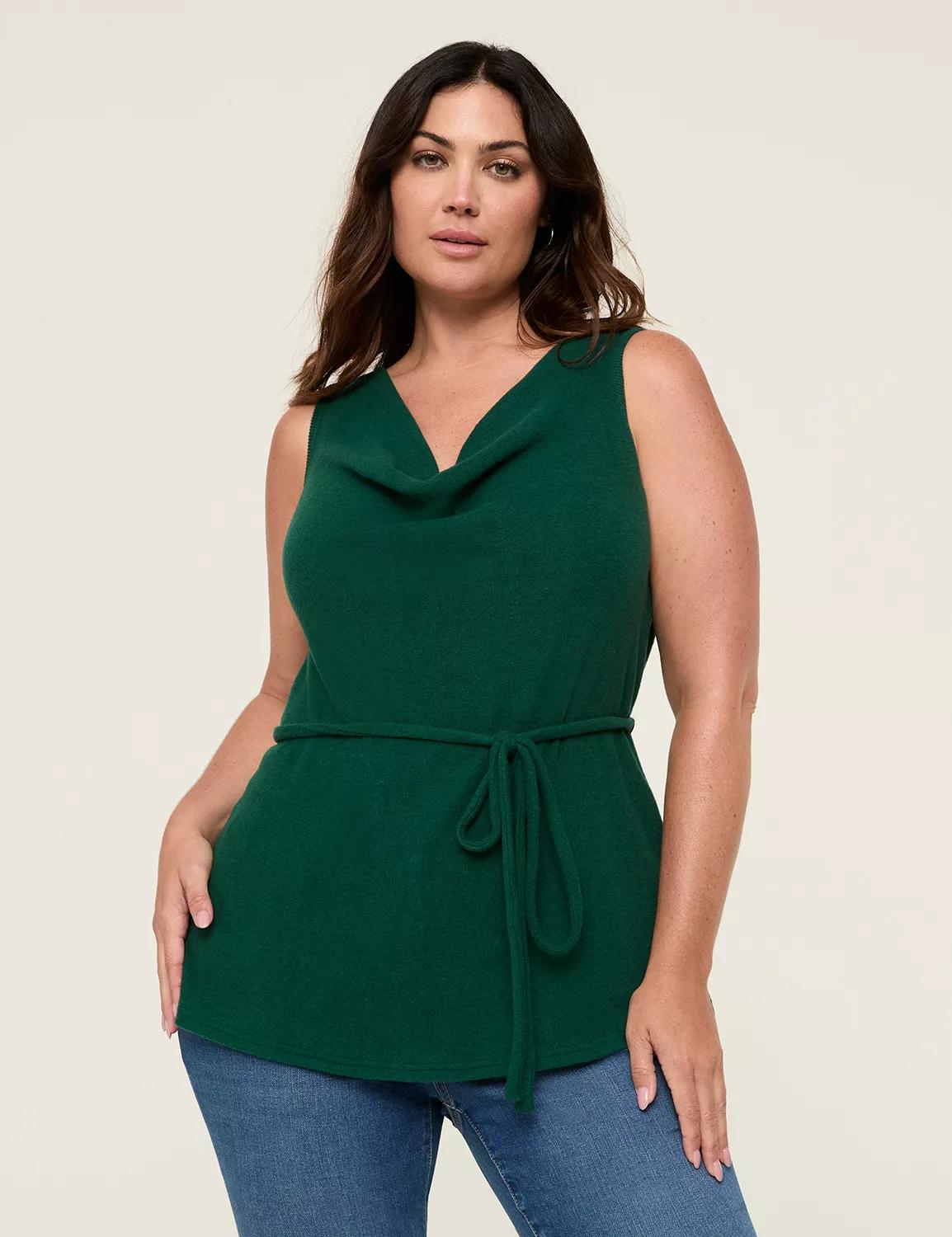 Sleeveless Drape-Neck Tie Top Product Image