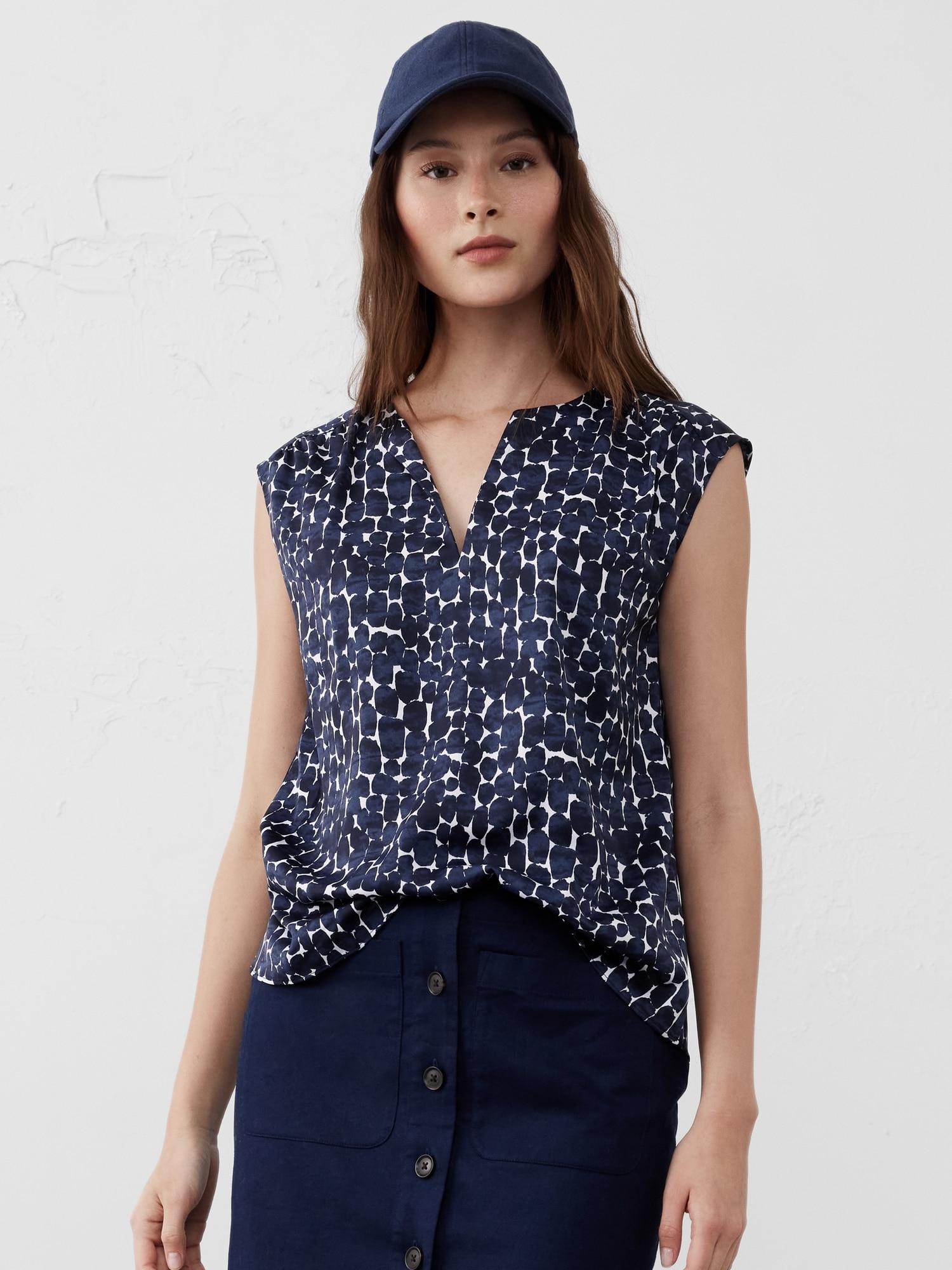 Cap-Sleeve Blouse Product Image