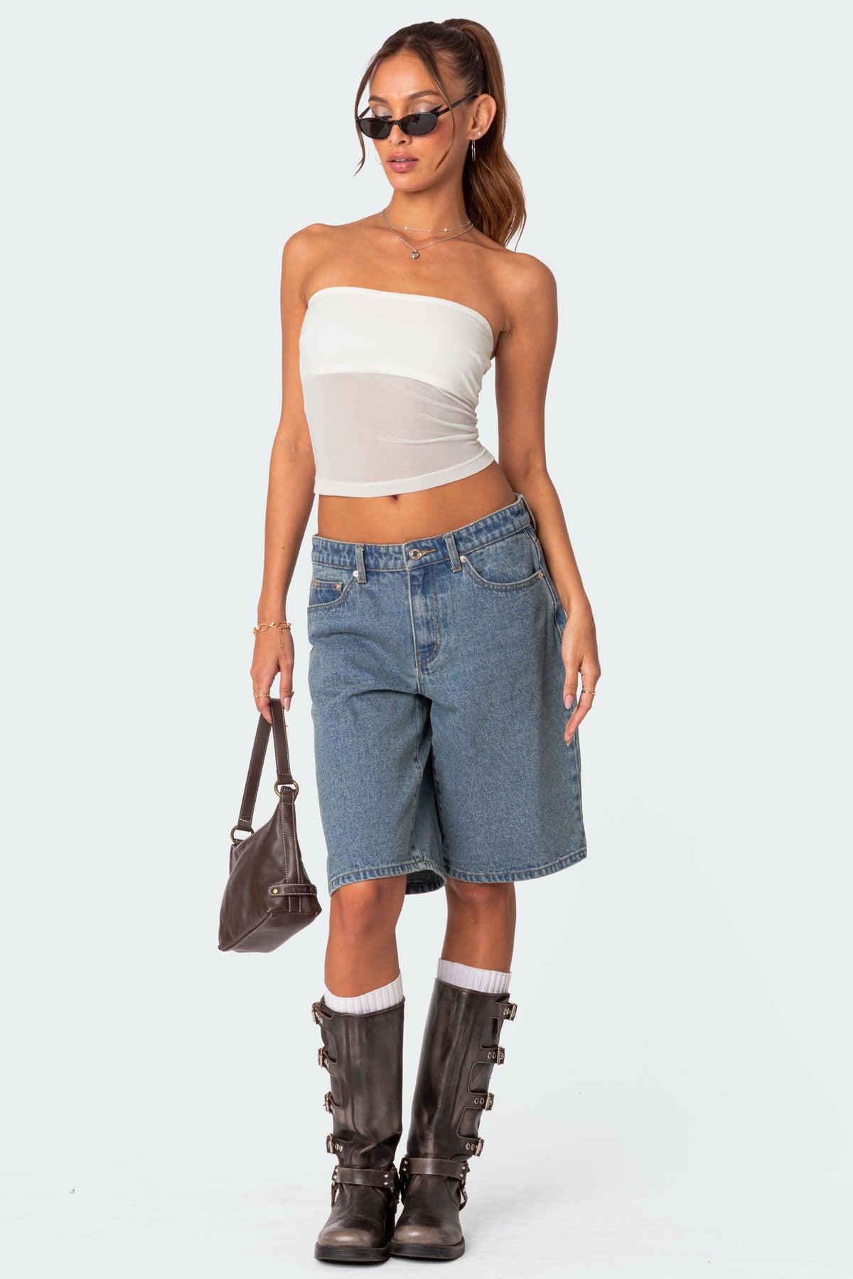 Celestia Sheer Mesh Tube Top Product Image