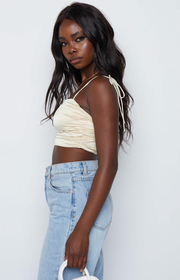 Wonderlust Champagne Satin Cami Product Image