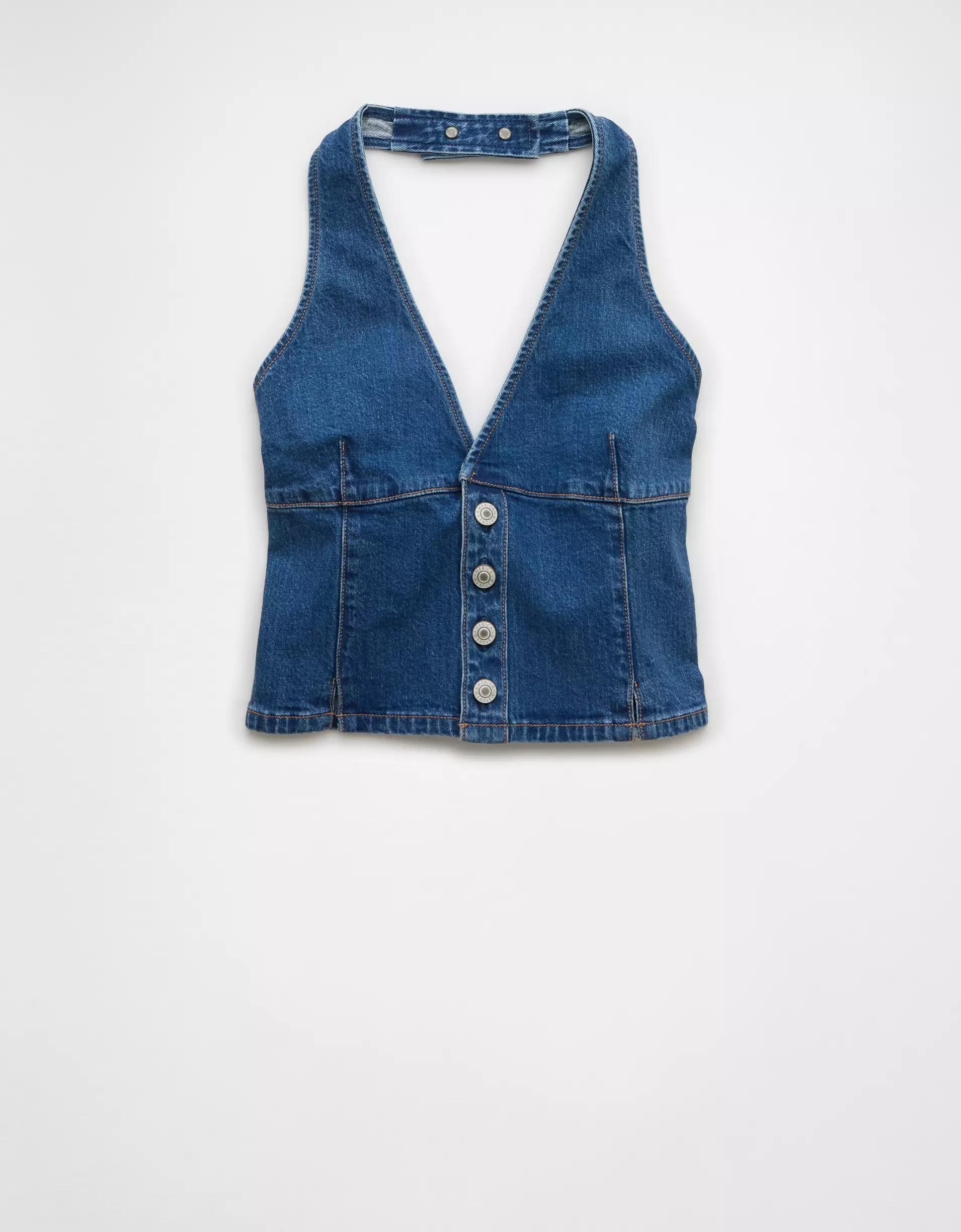 AE Denim Halter Vest Product Image