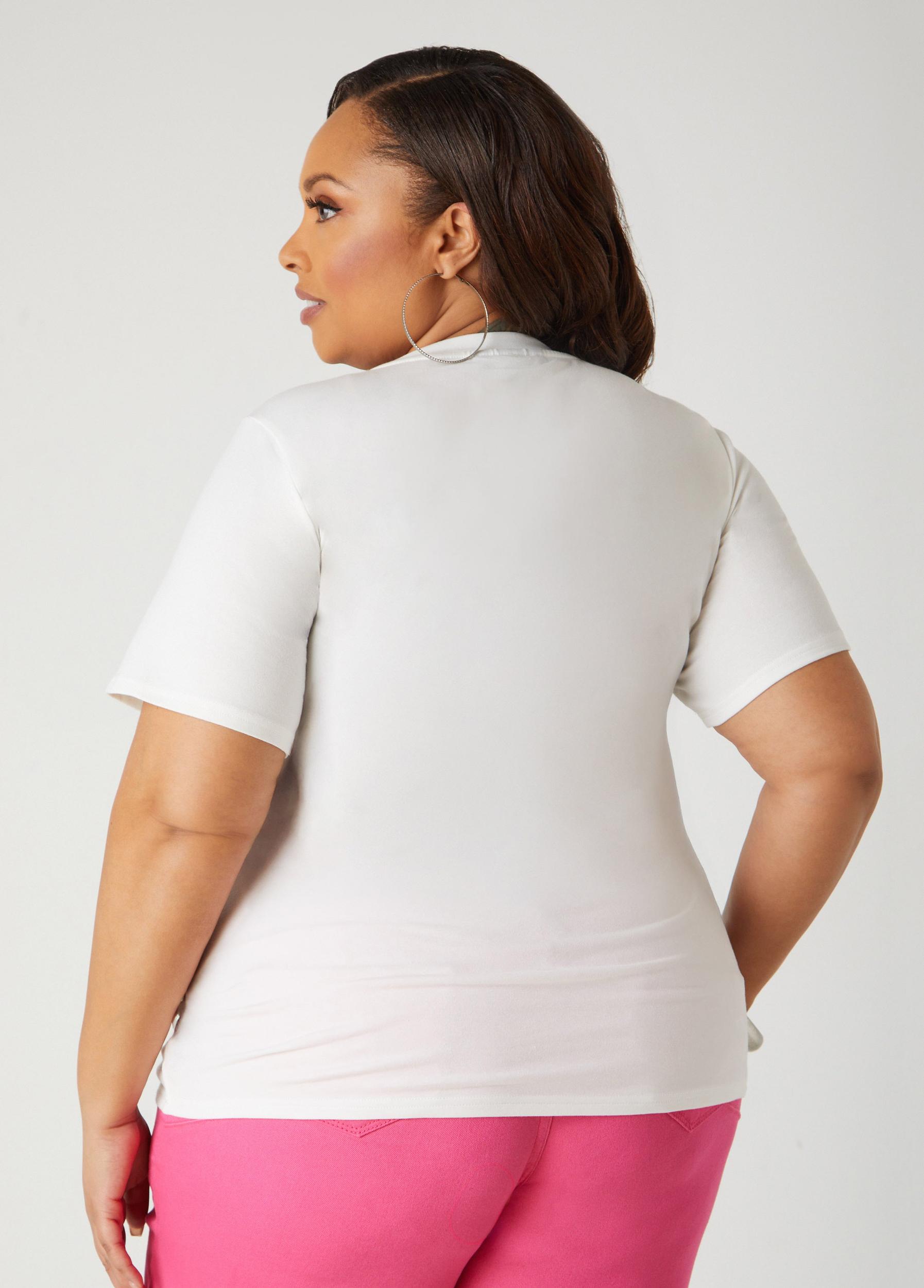 Lace Appliqued Jersey Tee Product Image