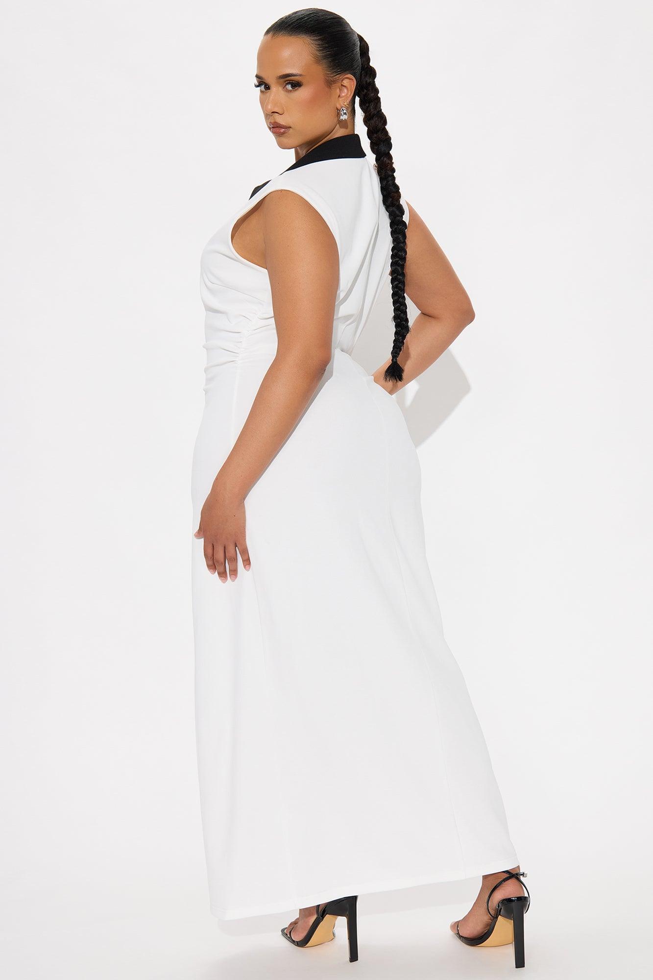 Stella Contrast Maxi Dress - White Product Image