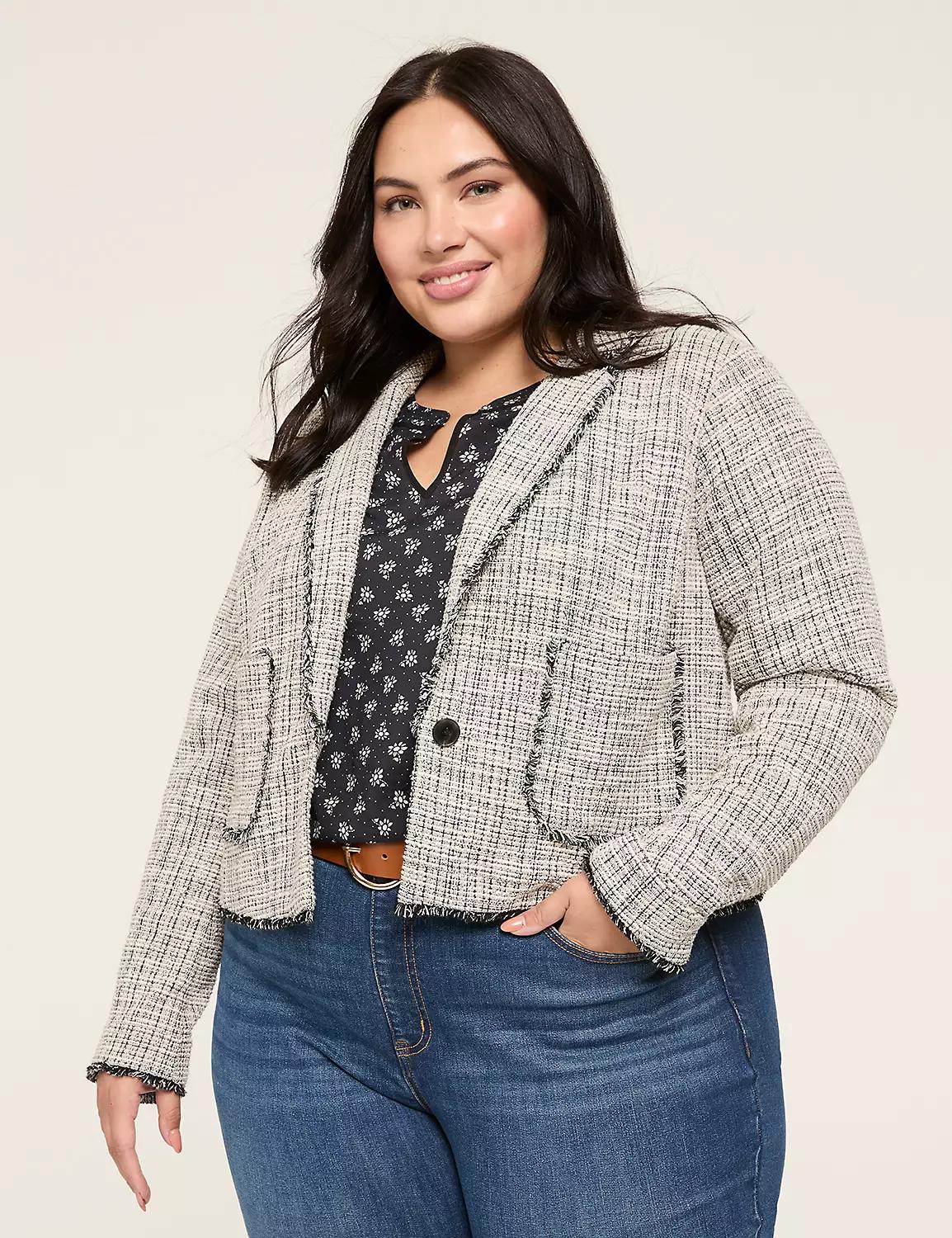 Knit Tweed Short Jacket Product Image