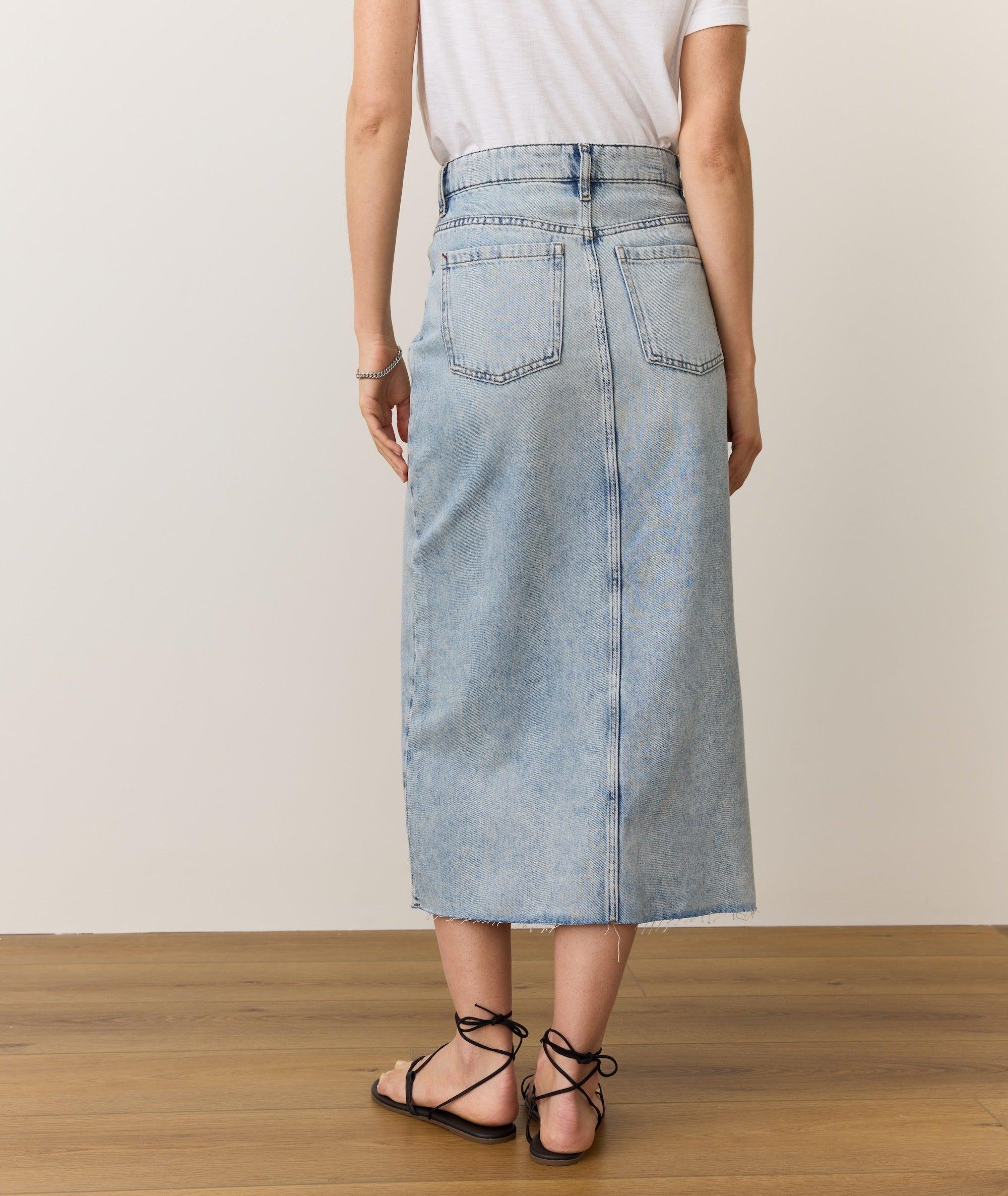Fawn Denim Midi Skirt Product Image