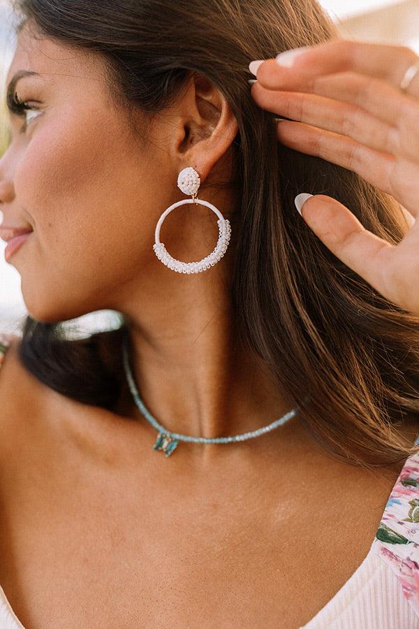 Wait And Smile Beaded Earrings In White Product Image