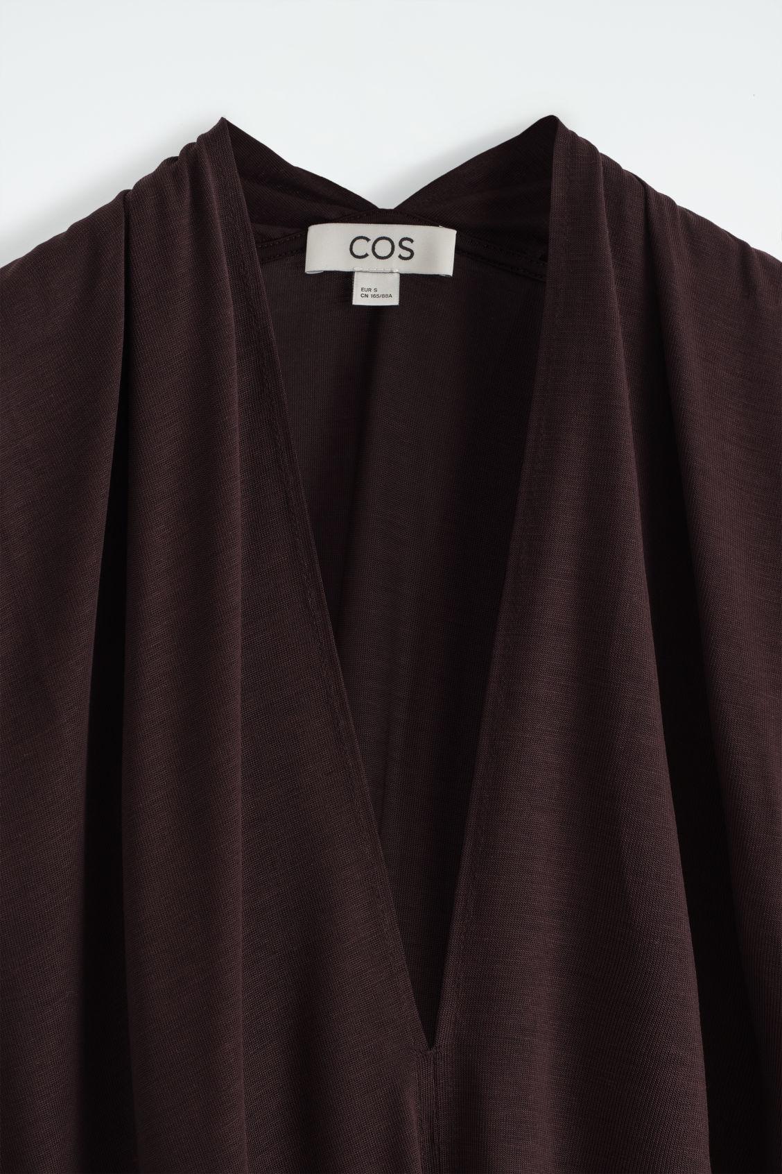 DRAPED V-NECK MAXI DRESS Product Image