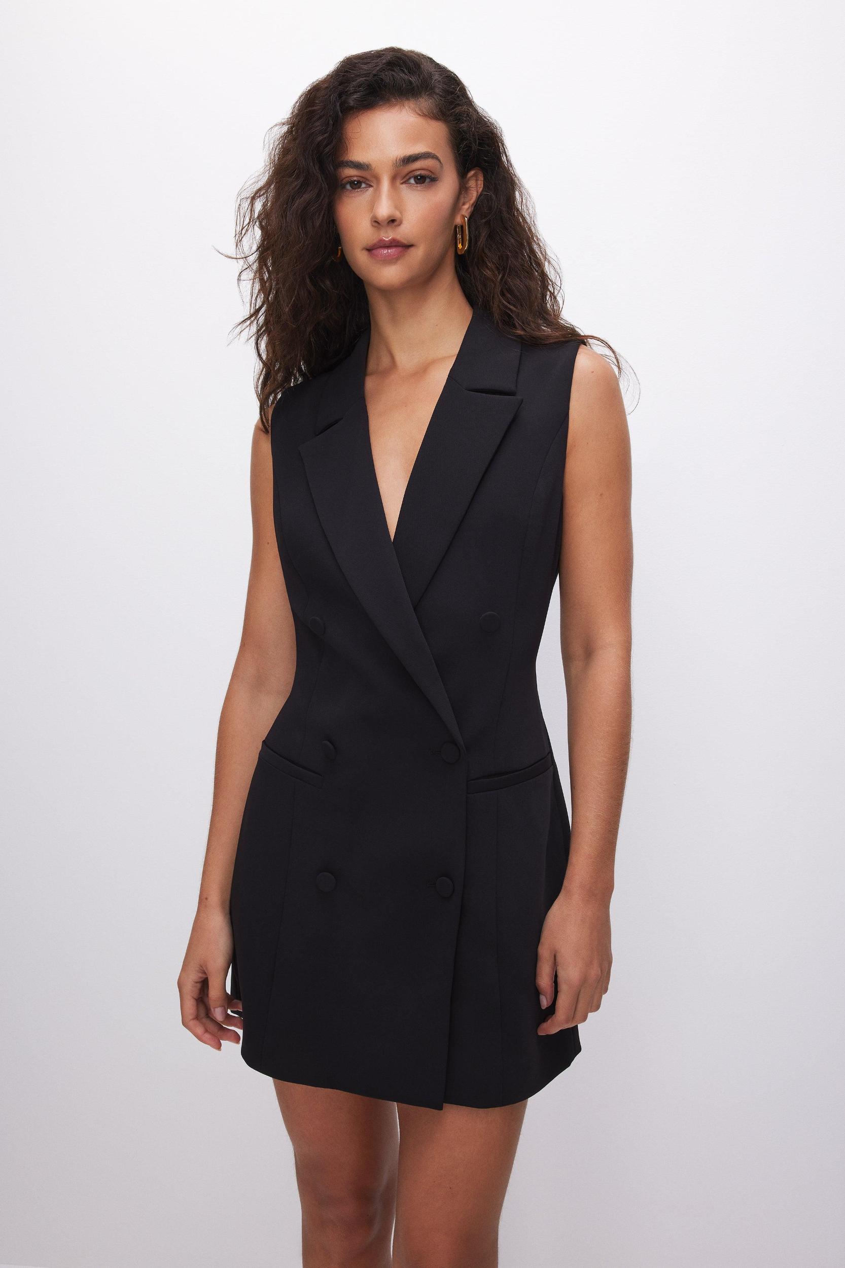 LUXE SUITING MINI DRESS | BLACK001 Product Image