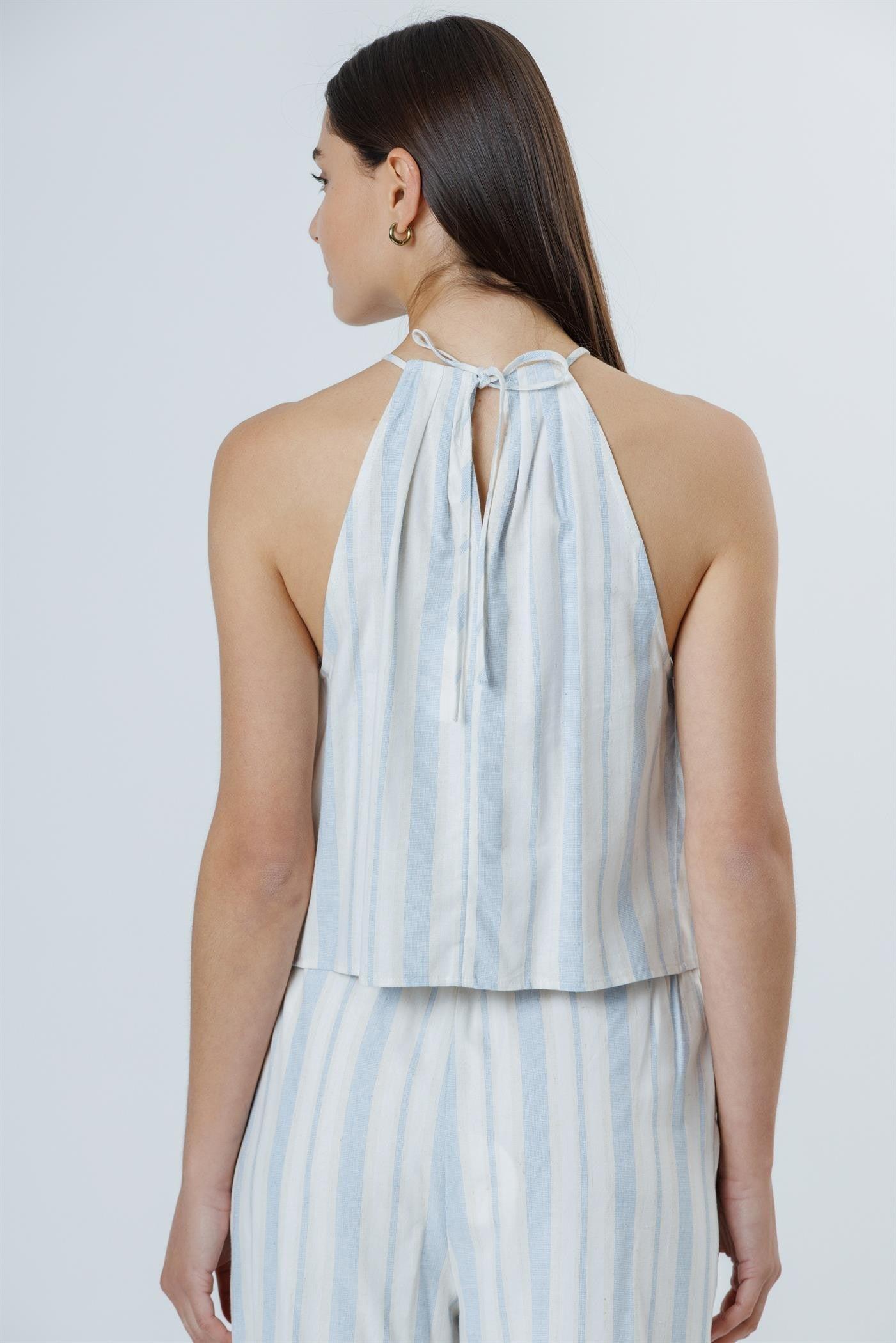 Santorini Striped Halter Top Product Image